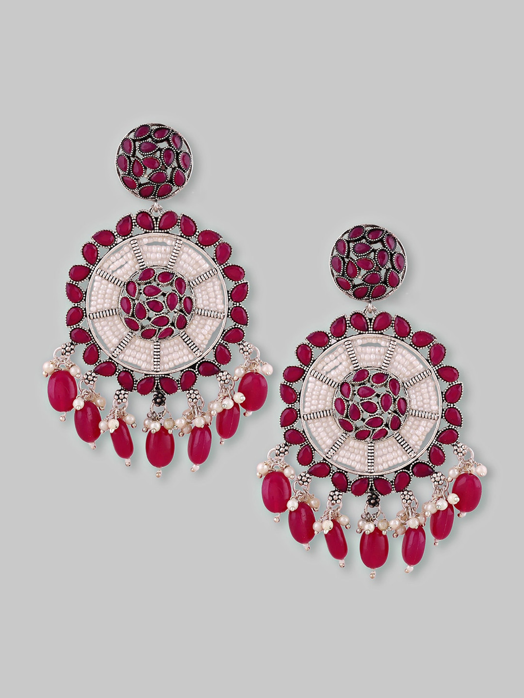 

Samridhi DC Silver-Plated Contemporary Drop Earrings