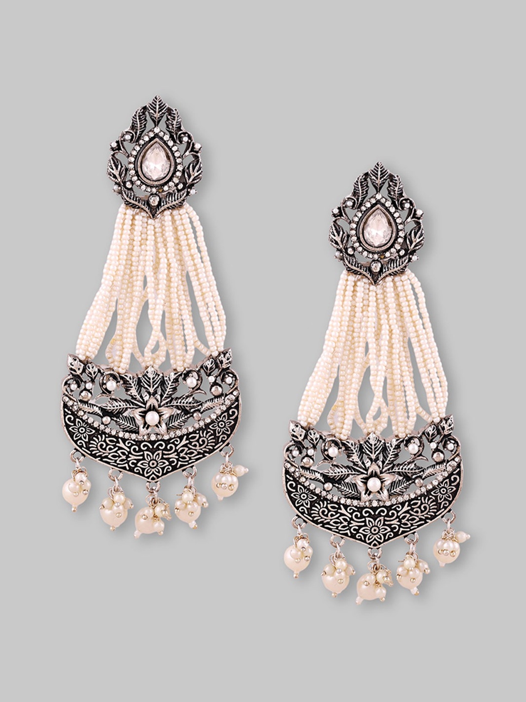 

Samridhi DC Silver-Plated Contemporary Drop Earrings