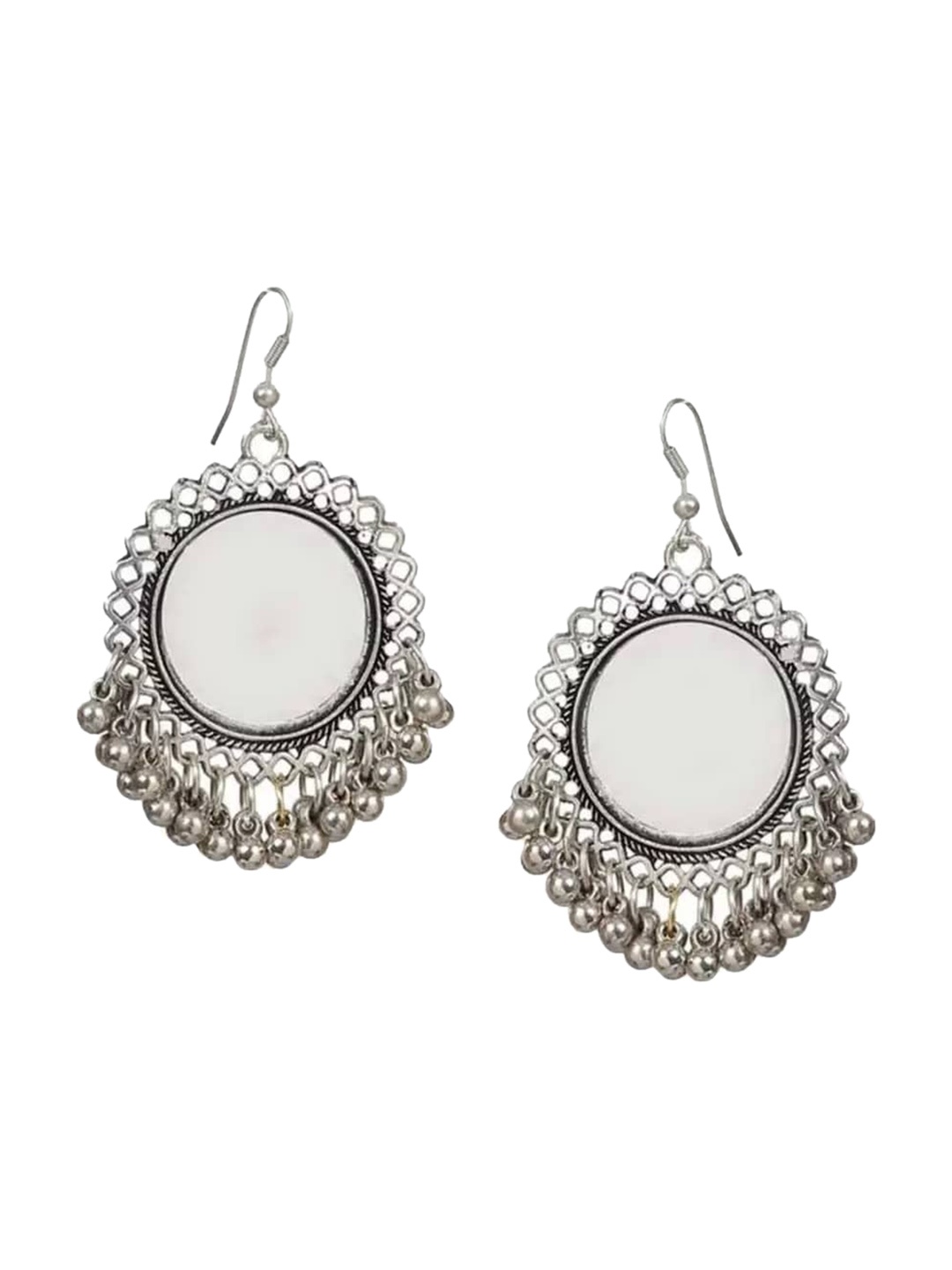 

Samridhi DC Silver-Plated Contemporary Oxidised Drop Earrings