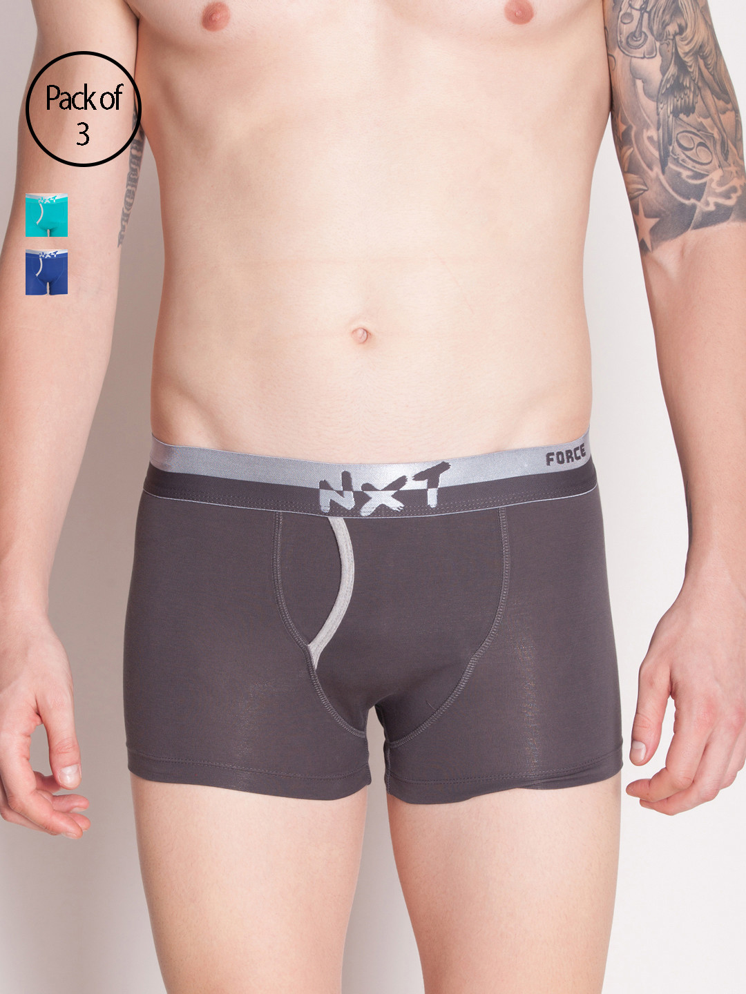 

Force NXT Men's Pack of 3 Assorted Trunks MNFL-65, Multi
