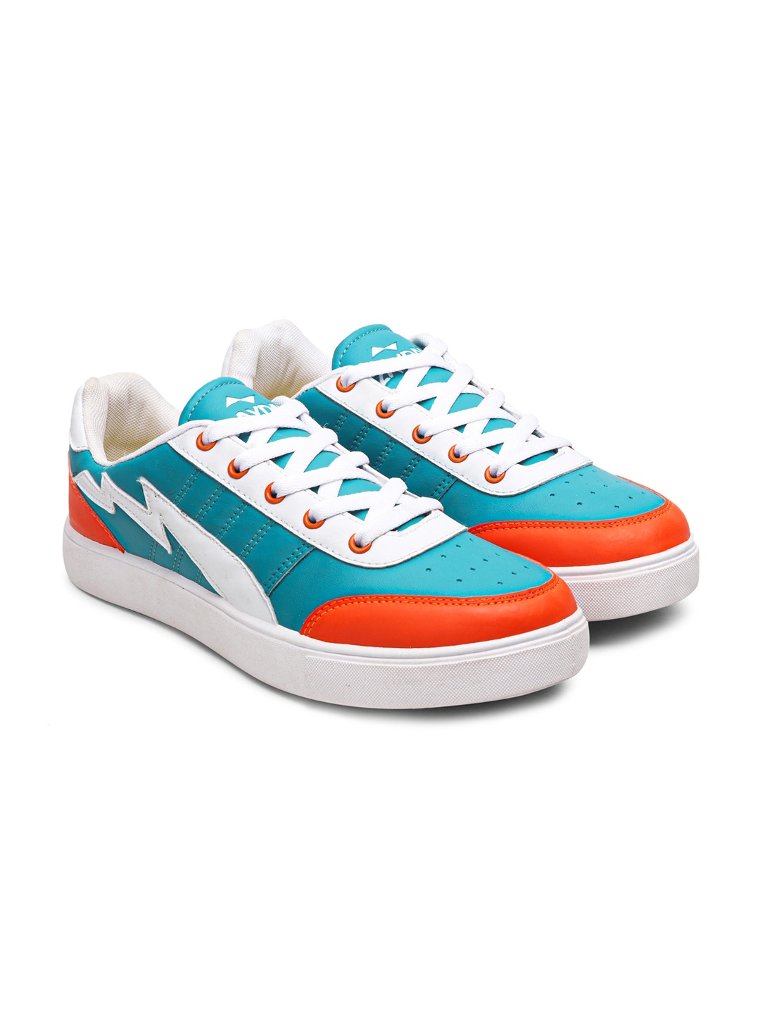

ZAYDN Men Colourblocked Water Repellent Upper And Memory Foam Insole Sneakers, Turquoise blue
