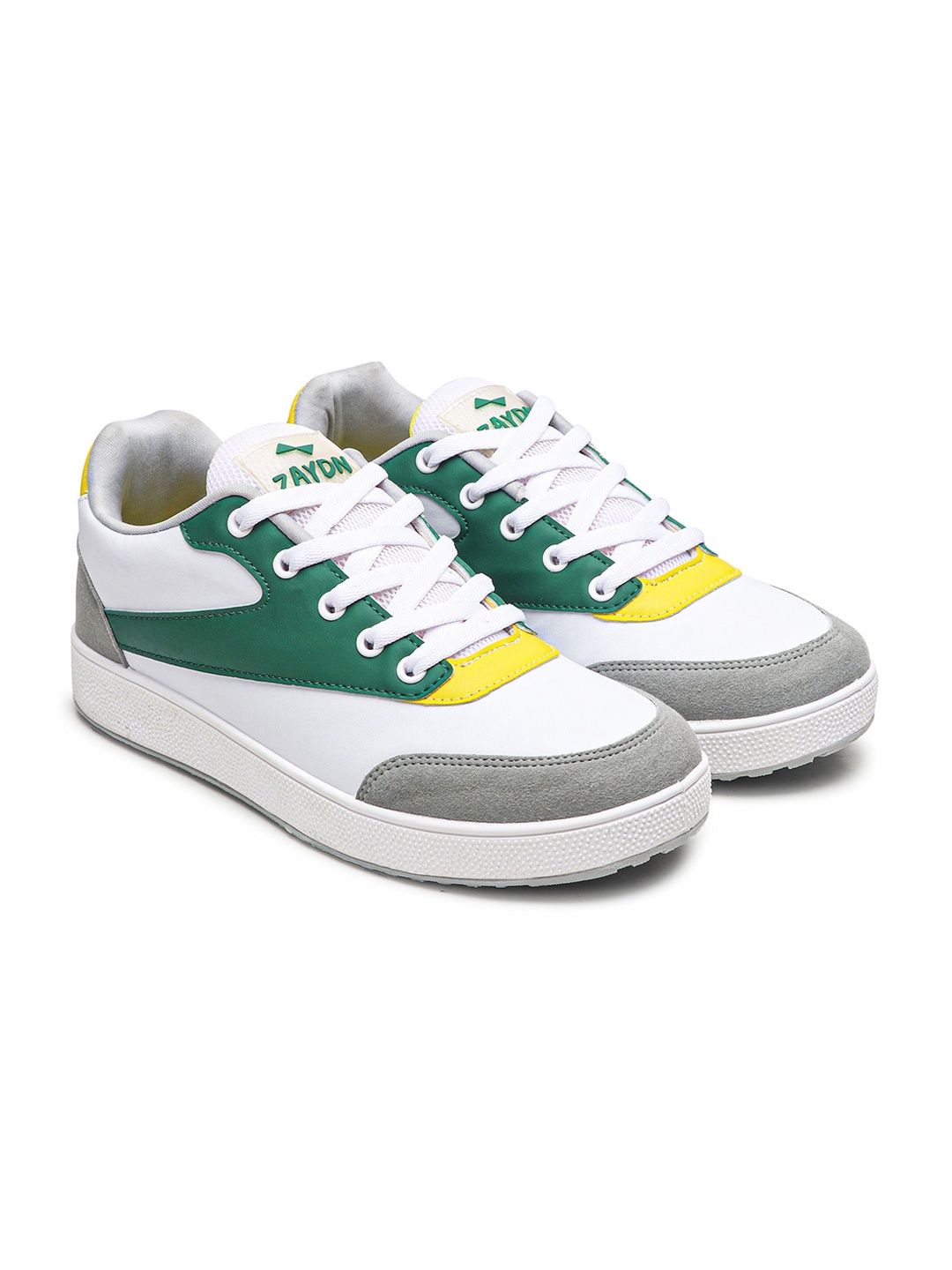 

ZAYDN Men Colourblocked Water Repellent Upper And Memory Foam Insole Sneakers, White