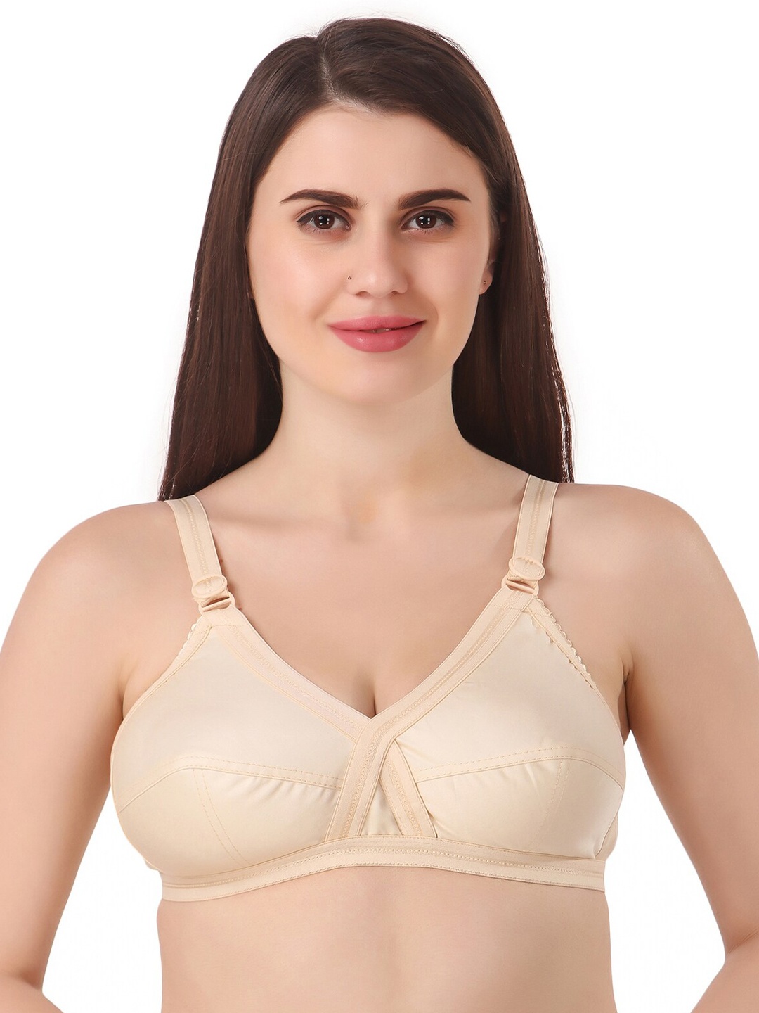 

Piylu Full Coverage All Day Comfort Cotton Everyday Bra, Beige