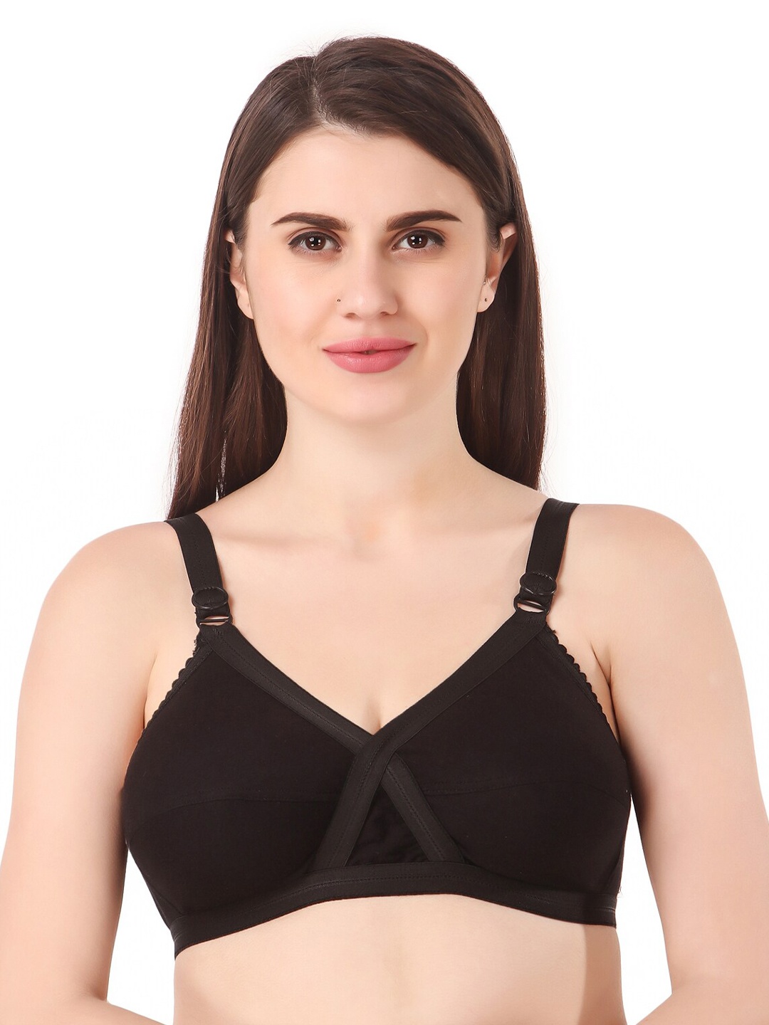 

Piylu Full Coverage Non-Padded Non-Wired Cotton Everyday Bra, Black