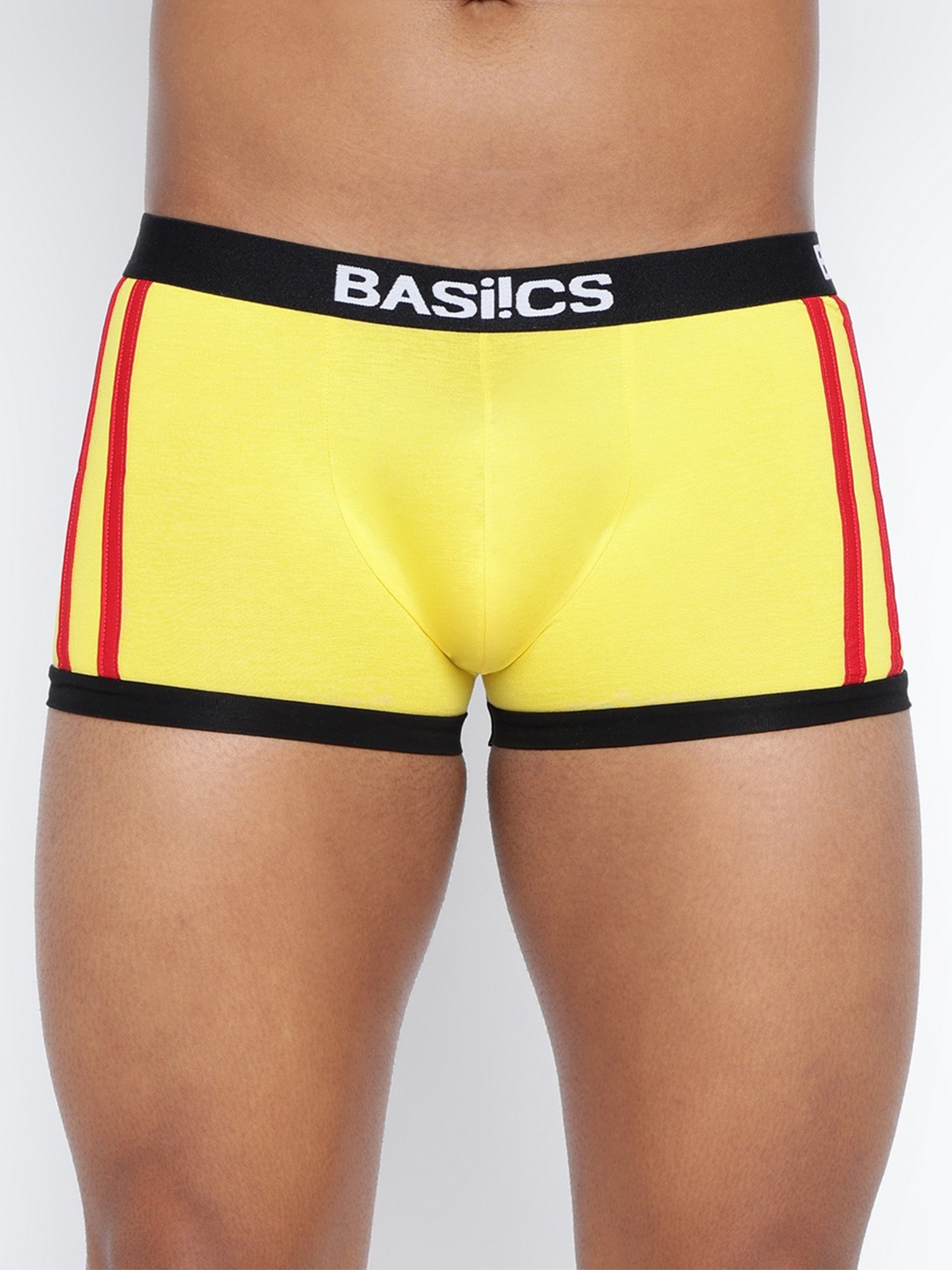 

BASIICS by La Intimo Men Striped Cotton Trunk BCSTR01, Yellow