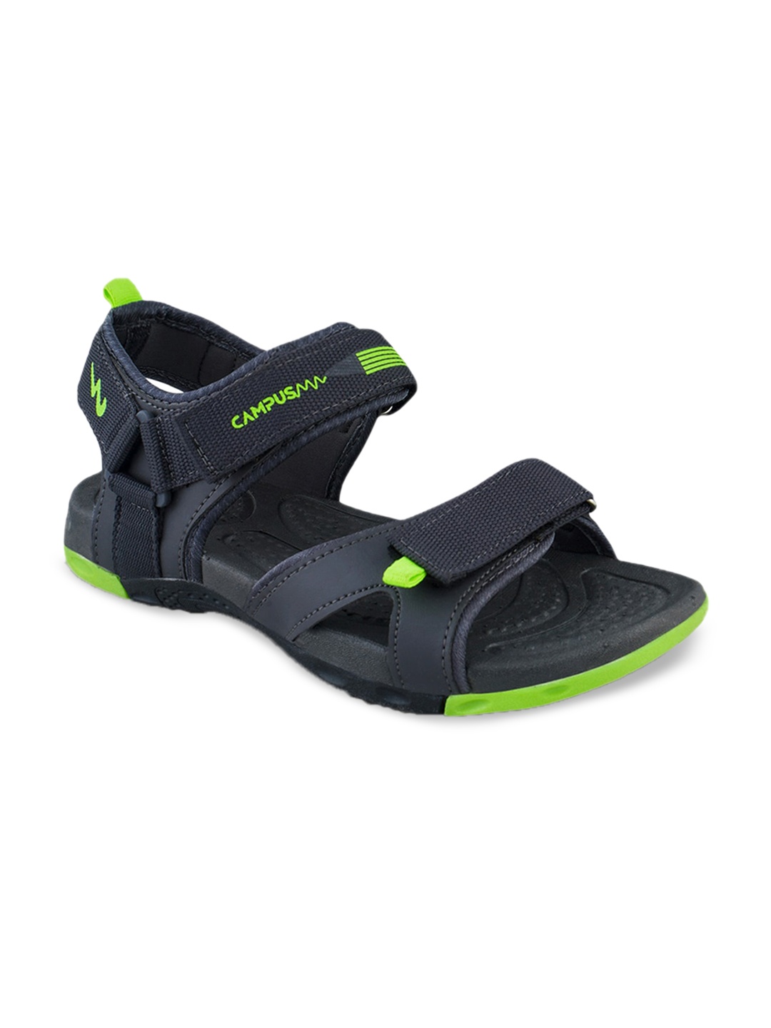 

Campus Men Textured Velcro Closure Sports Sandals, Navy blue
