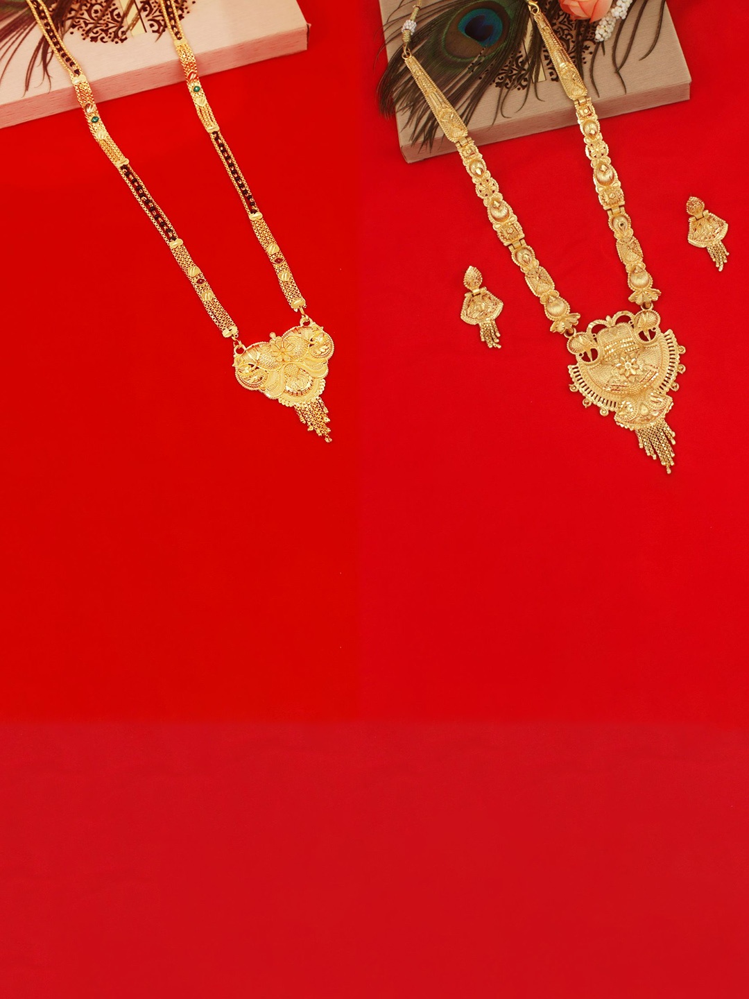 MANSIYAORANGE Set Of 2 Gold-Plated Jewellery Set
