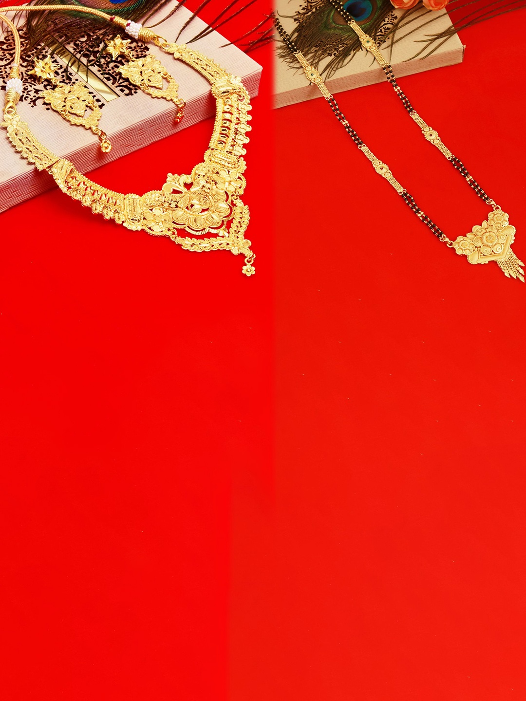 

MANSIYAORANGE Set Of 2 Gold-Plated Jewellery Set