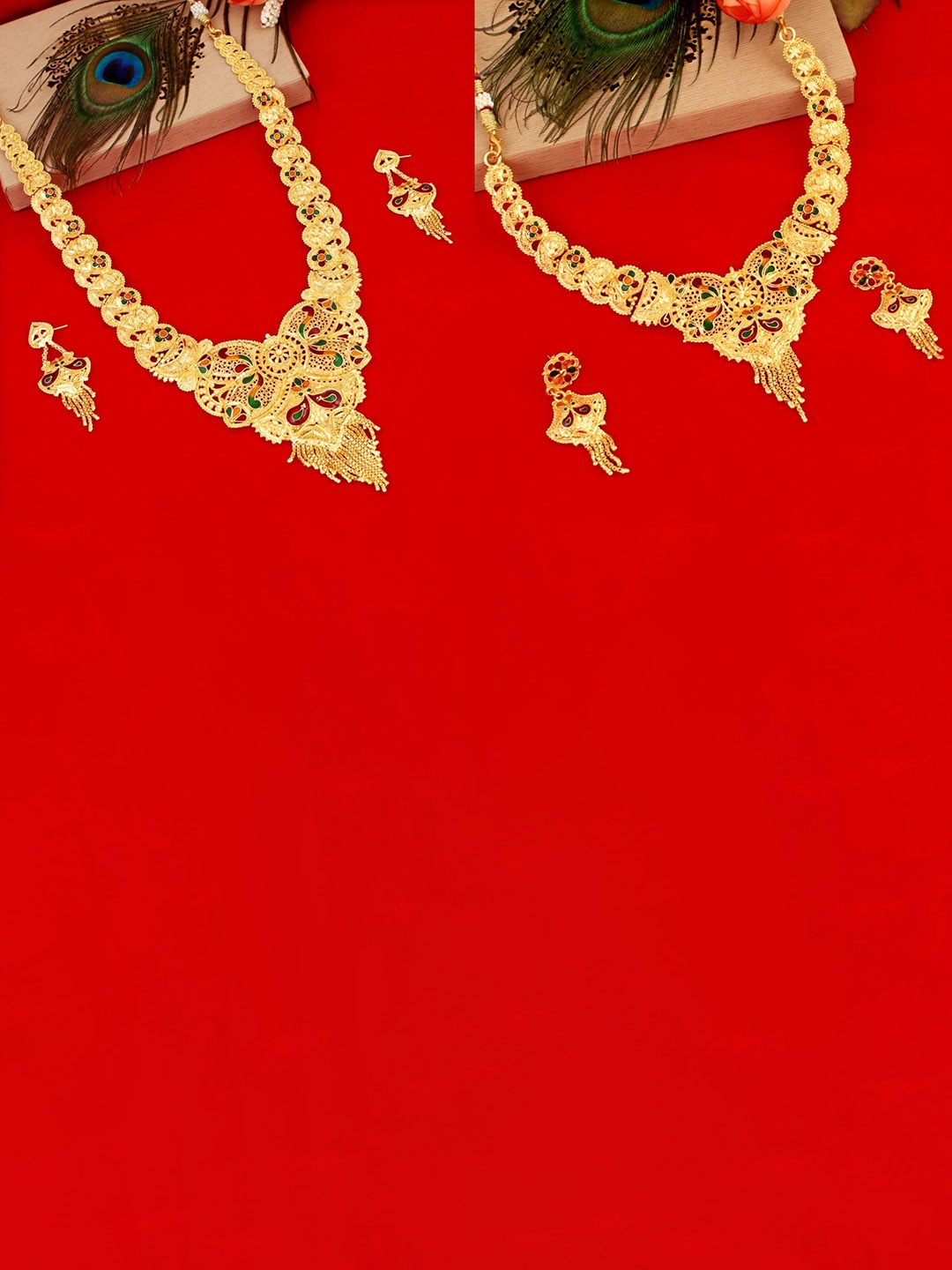 

MANSIYAORANGE Set Of 2 Gold-Plated Jewellery Set