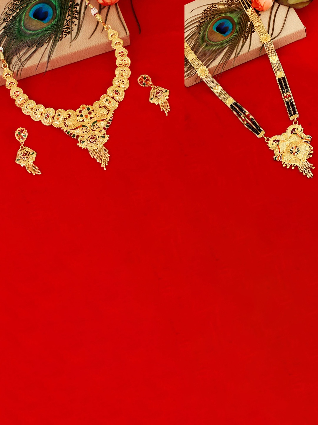 

MANSIYAORANGE Set Of 2 Gold-Plated Jewellery Set