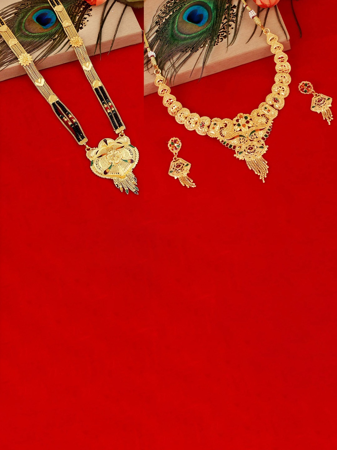 

MANSIYAORANGE Set Of 2 Gold-plated Jewellery Set, Multi