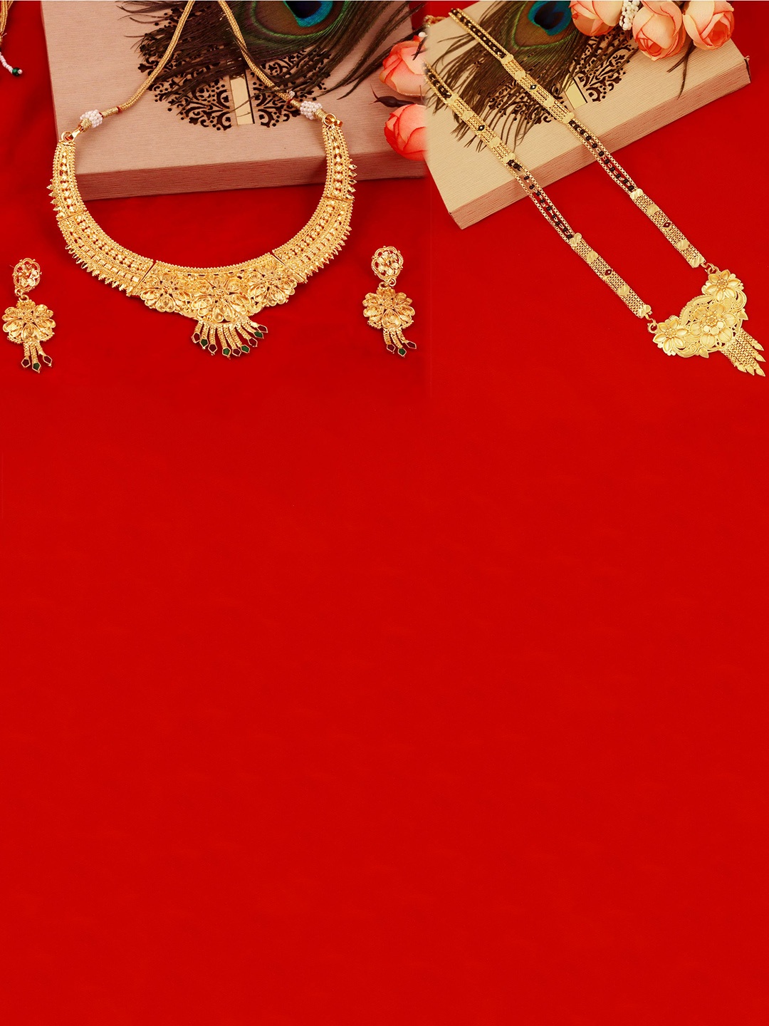 

MANSIYAORANGE Set Of 2 Gold-Plated Jewellery Set