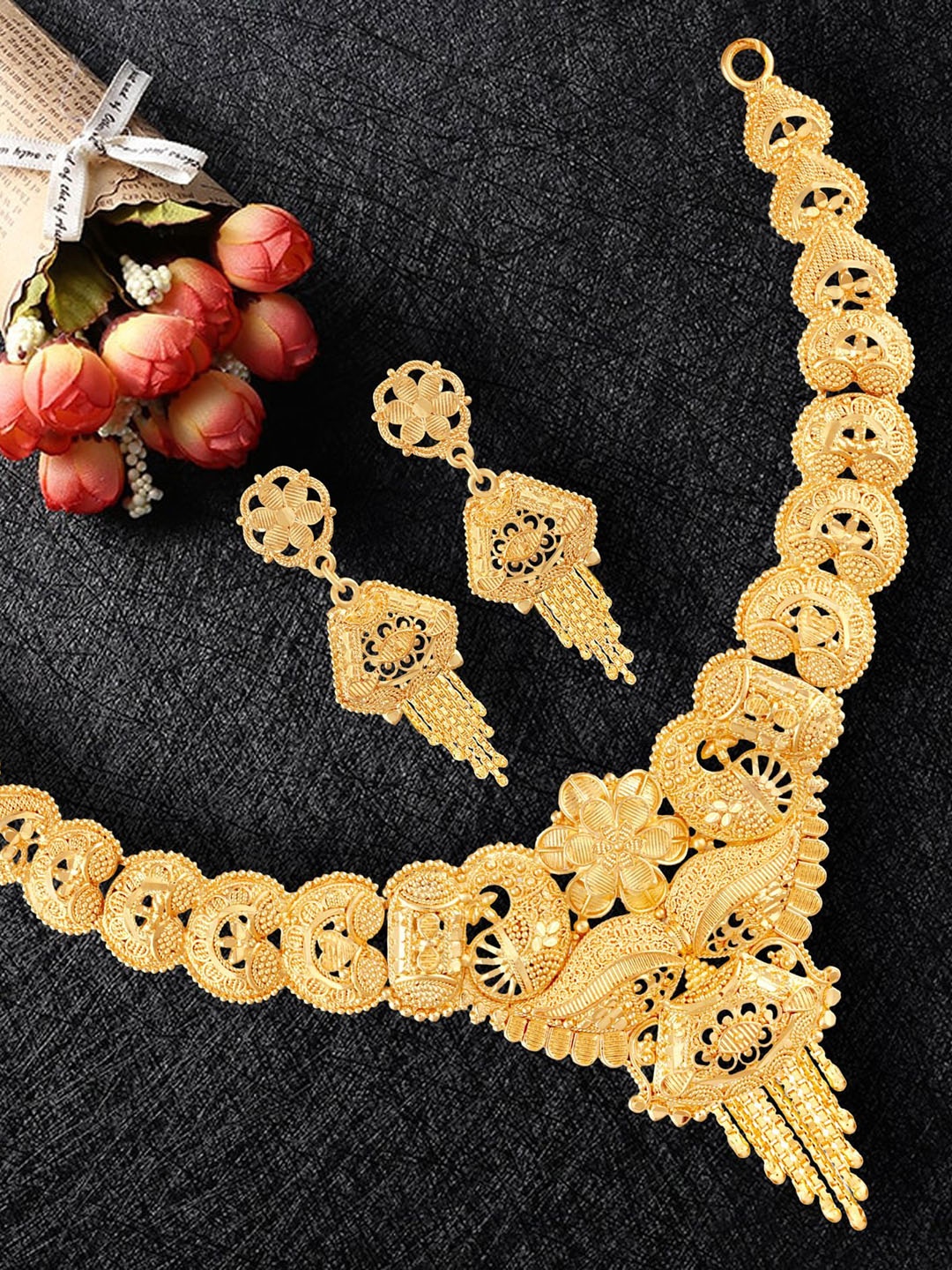 

MANSIYAORANGE Set of 2 Gold-Plated Jewellery Set