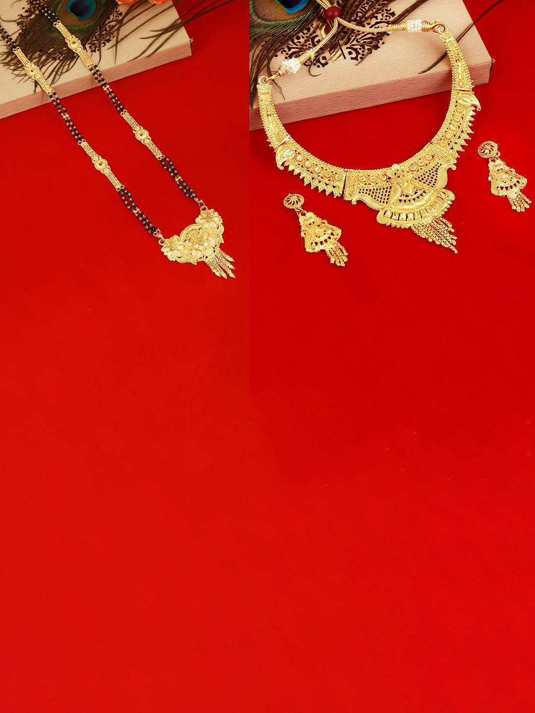 

MANSIYAORANGE Set of 2 Gold-Plated Jewellery Set