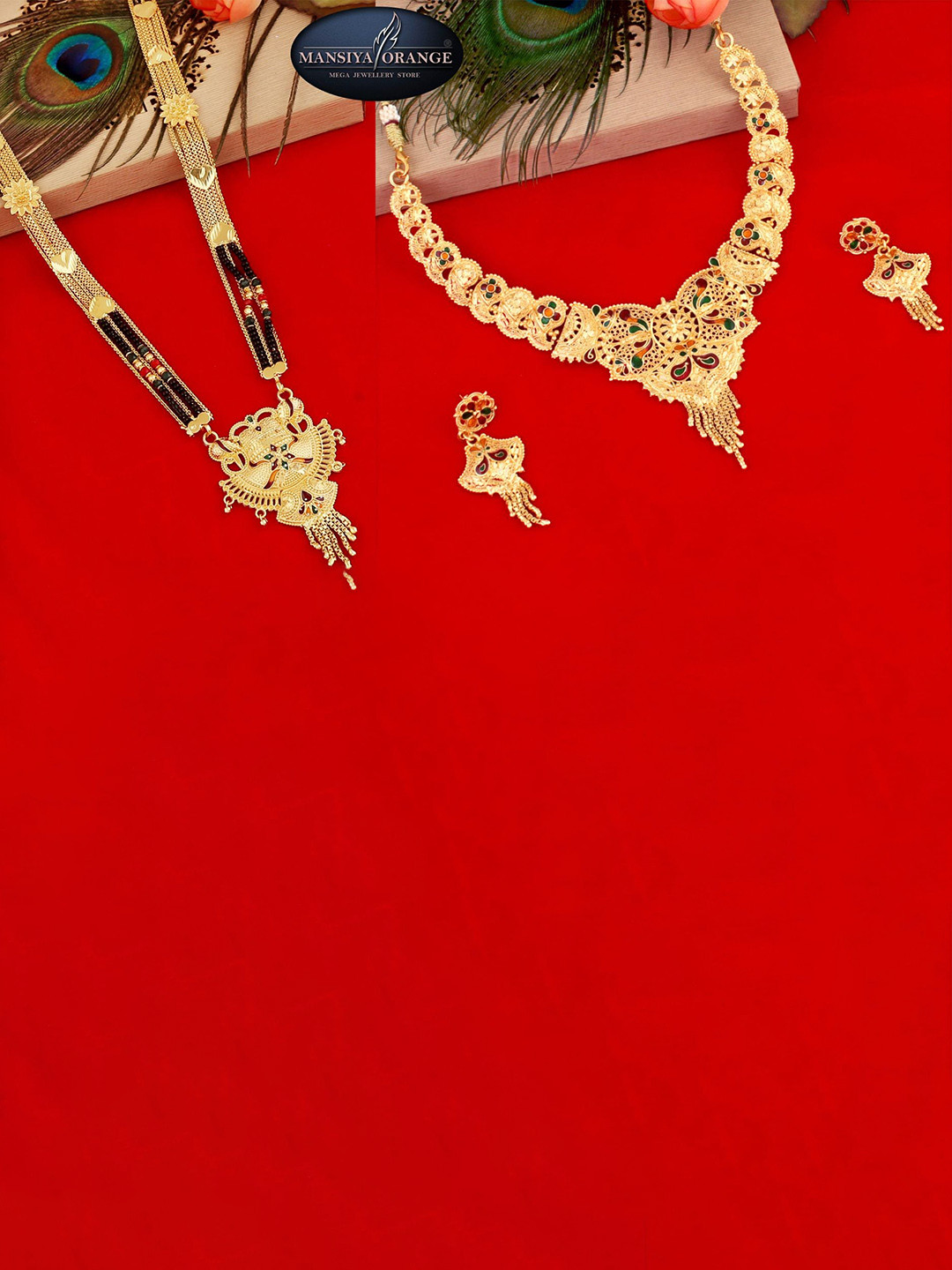 

MANSIYAORANGE Set Of 2 Gold-plated Jewellery Set, Multi