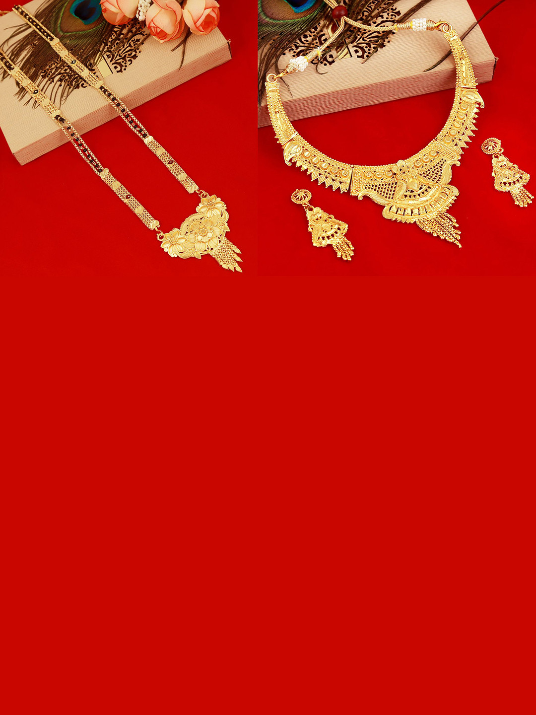 

MANSIYAORANGE Set of 2 Gold-Plated Jewellery Set