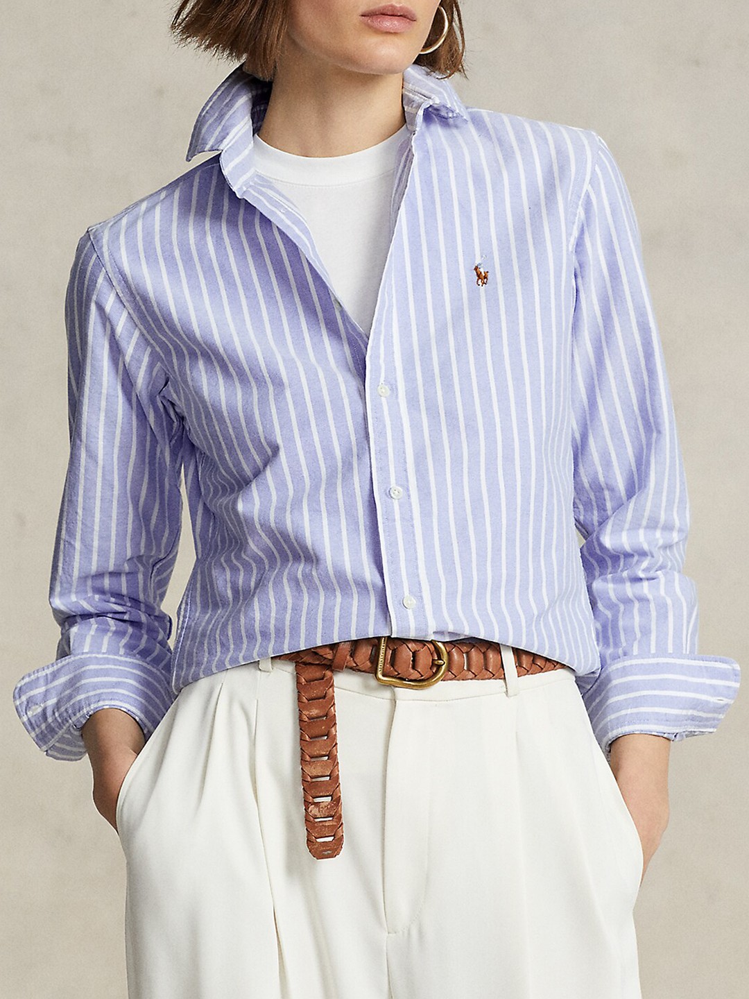 

Polo Ralph Lauren Women Striped Cotton Shirt, Blue