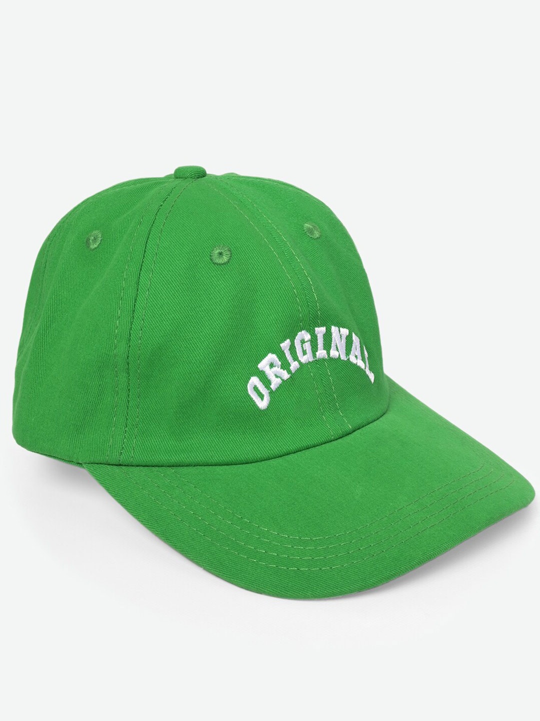

WEAVERS VILLA Men Embroidered Cotton Baseball Cap, Green