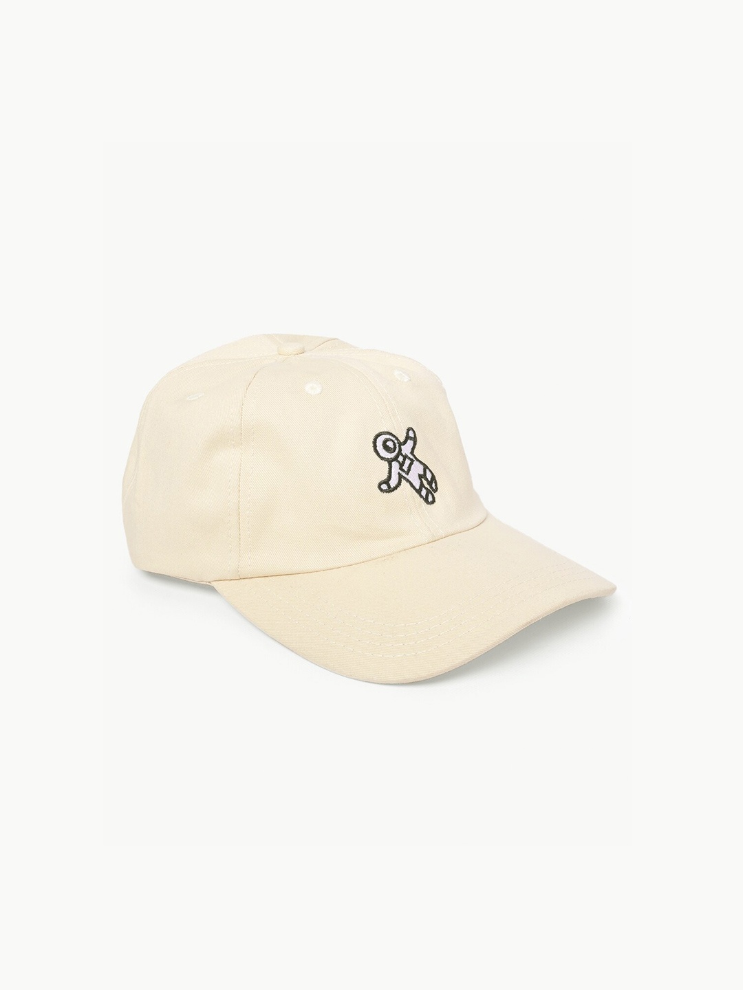 

WEAVERS VILLA Men Embroidered Cotton Baseball Cap, Cream