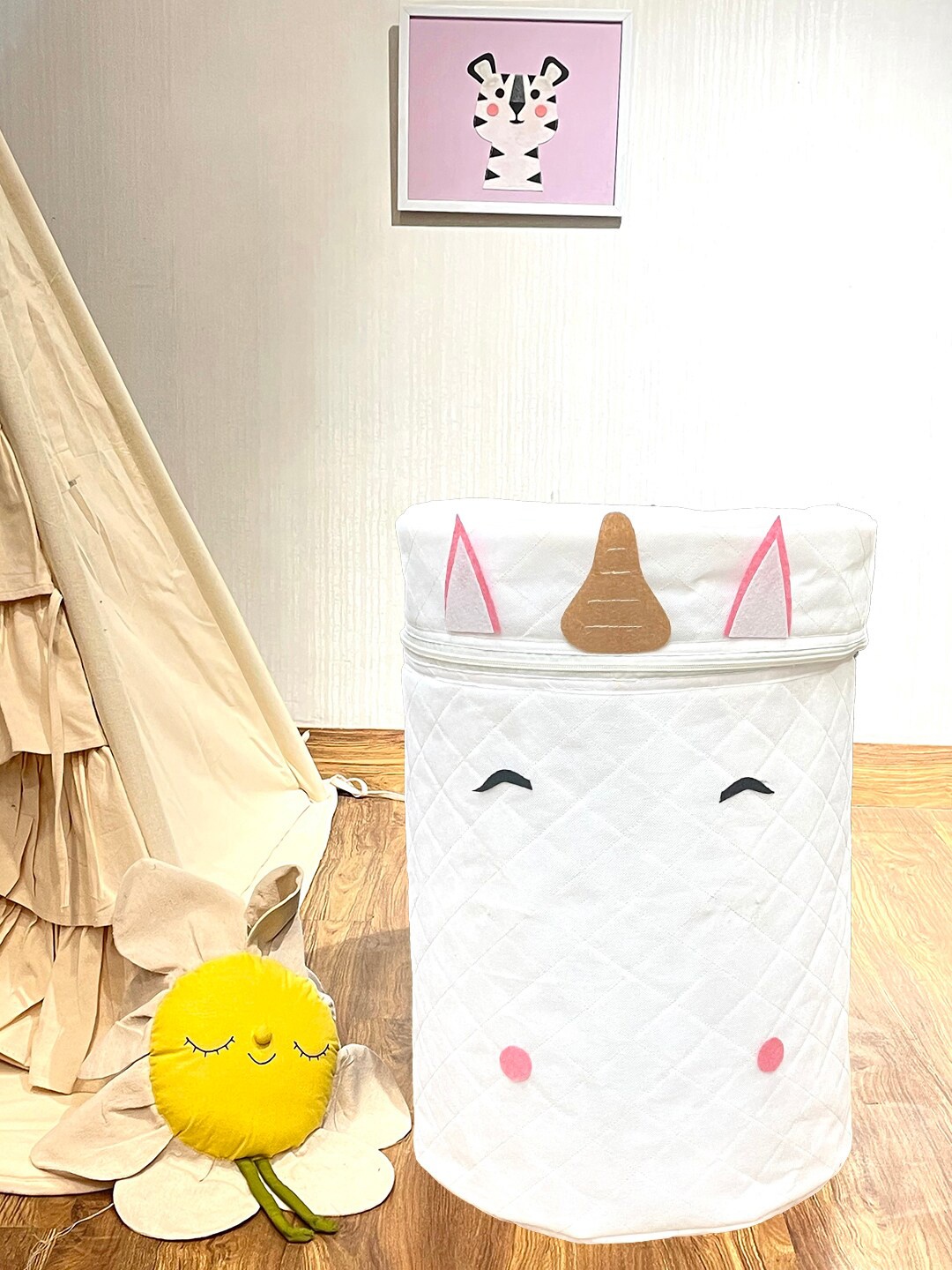 

My Gift Booth Kids White Little Unicorn soft Laundry Cum Storage Bag