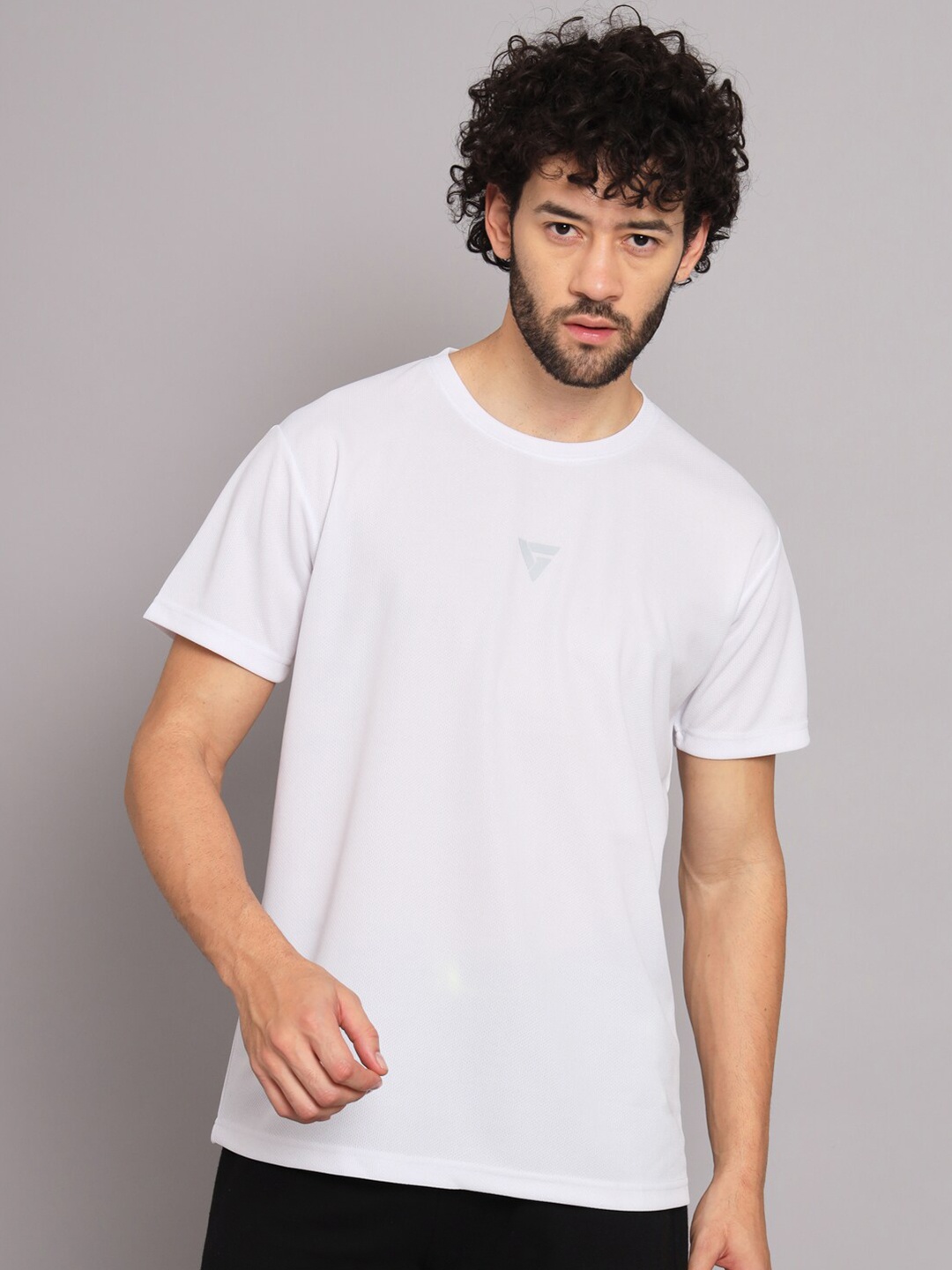 

GRIFFEL Round Neck Sports T-shirt, White