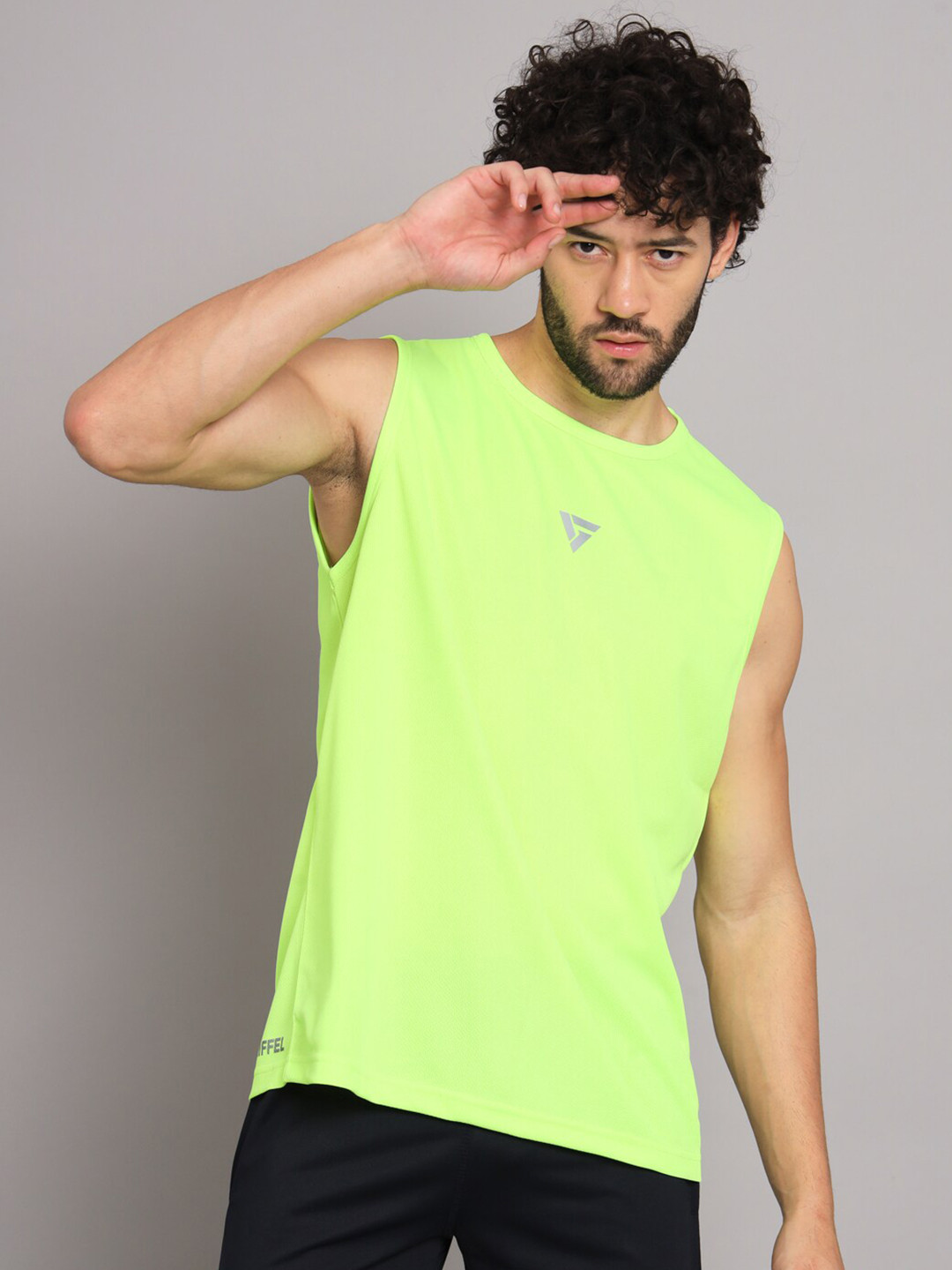 

GRIFFEL Round Neck Sleeveless Sports T-shirt, Green