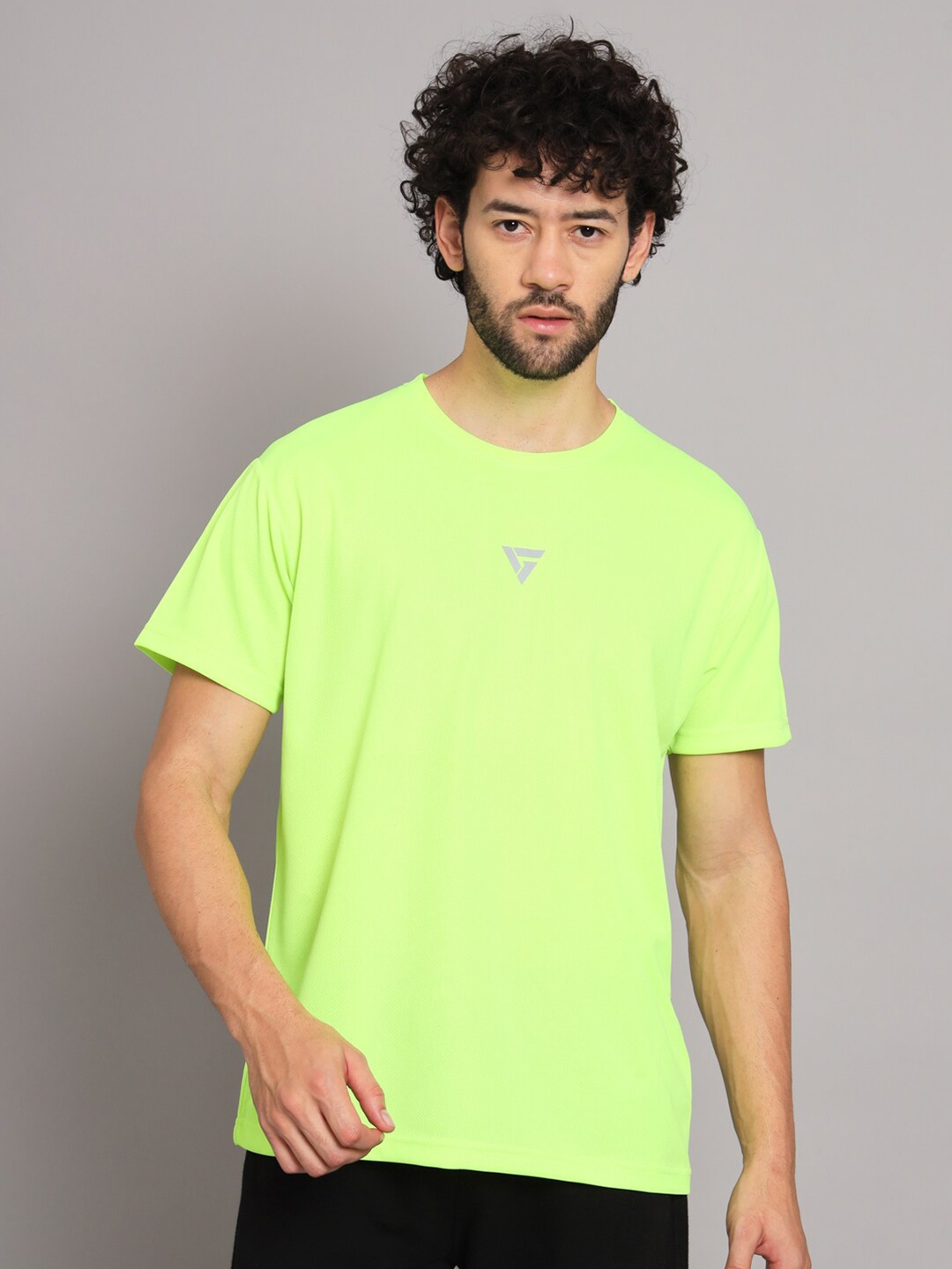 

GRIFFEL Round Neck Sports T-shirt, Green