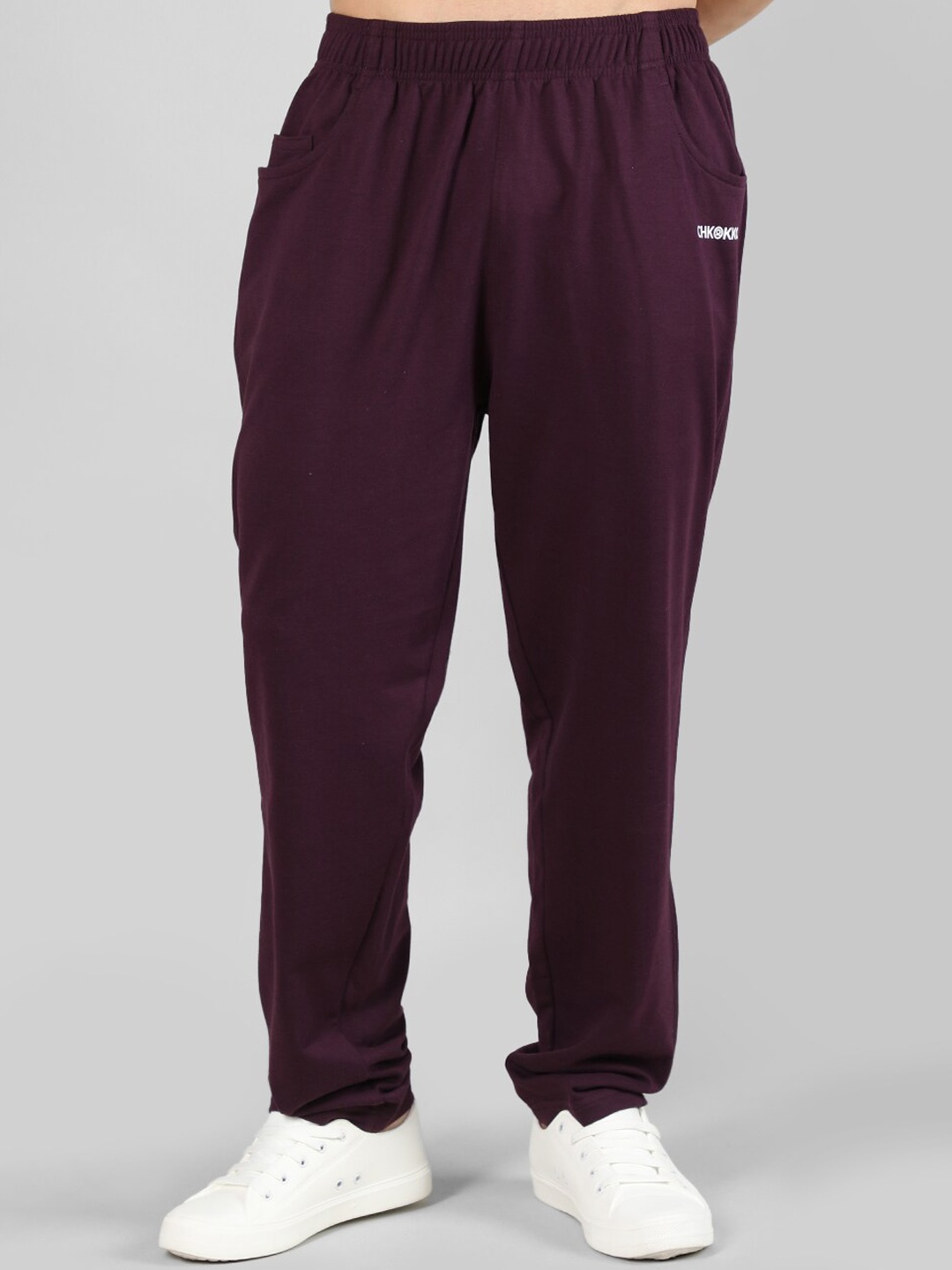 

Chkokko Men Mid-Rise Track Pants, Violet