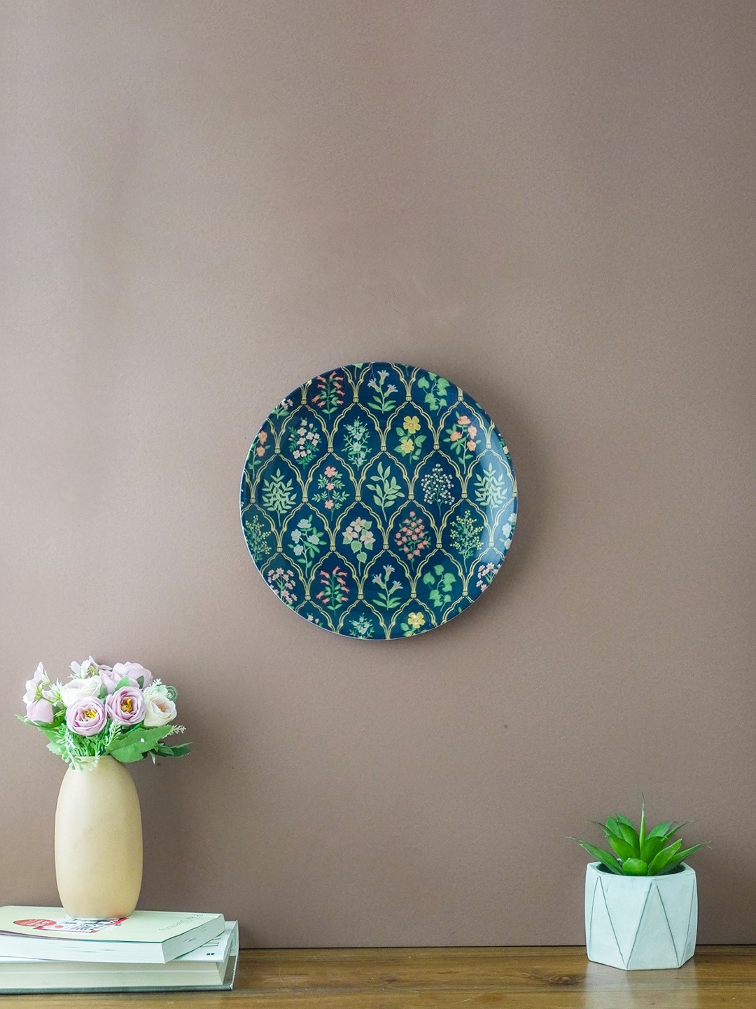 

The Decor Mart Blue Moroccan Printed Ceramic Wall Plate