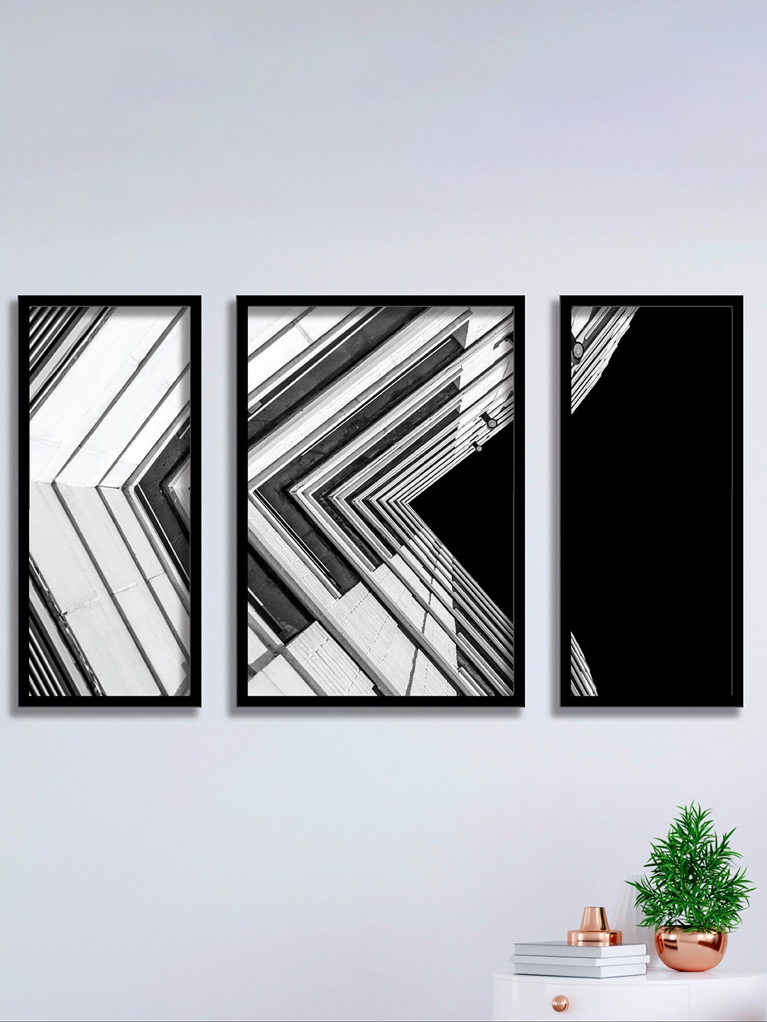 

SAF Black & Grey 3-Pieces Asthetic Printed UV Coating Wall Art