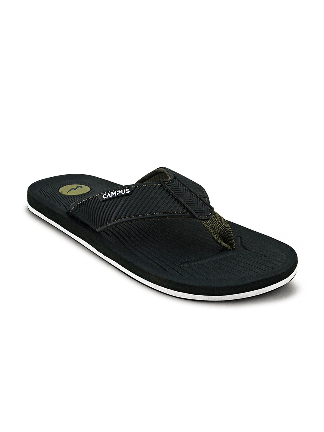 

Campus Men Self Design Thong Flip-Flops, Black