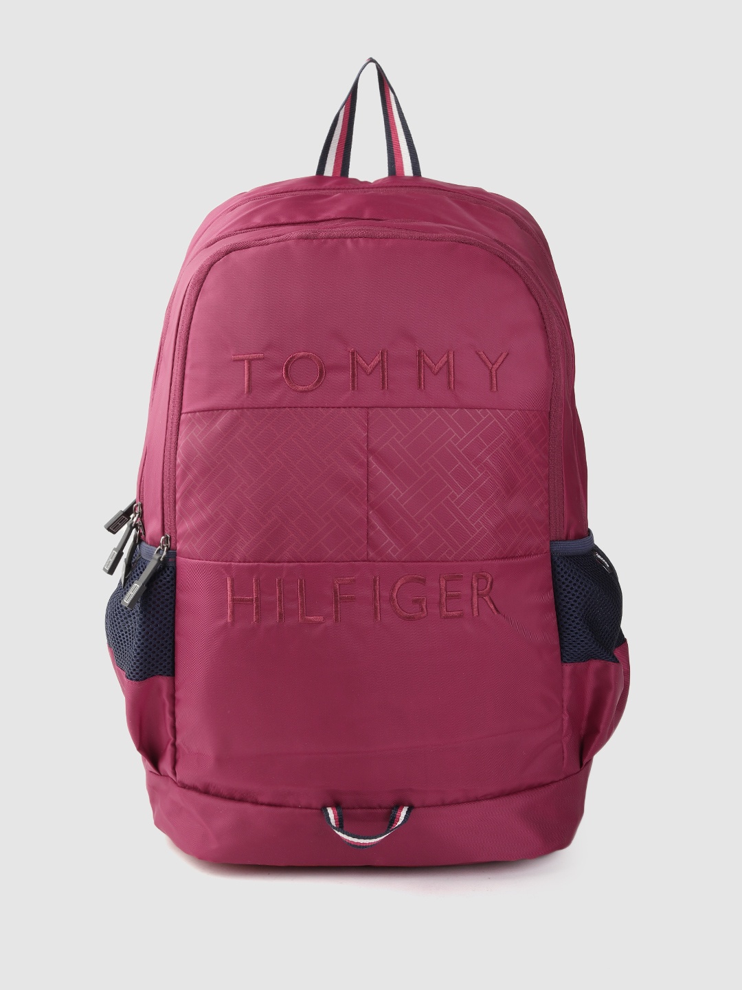 

Tommy Hilfiger Unisex Typography Embroidered Backpack, Burgundy