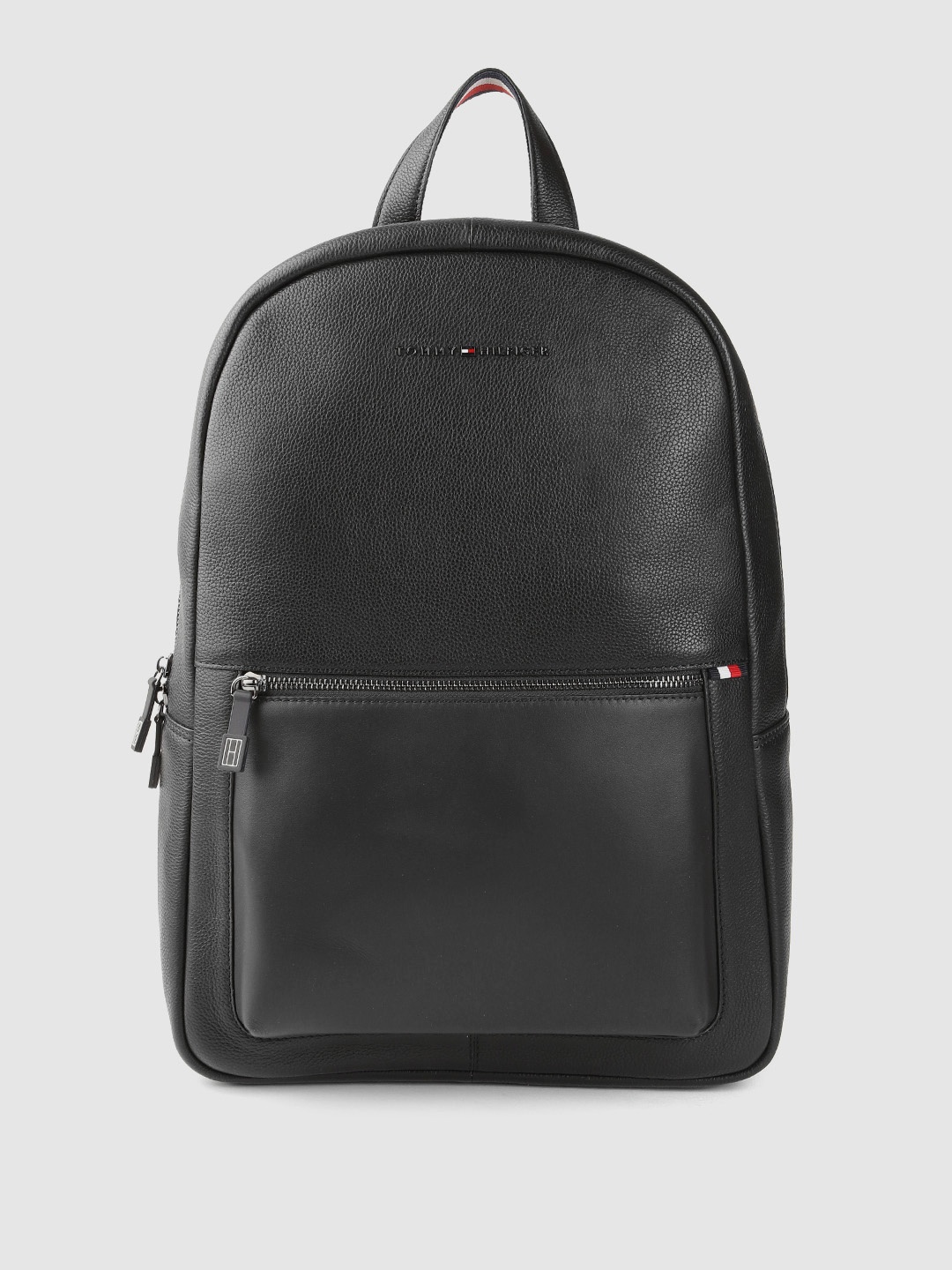 

Tommy Hilfiger Unisex Leather Backpack, Black