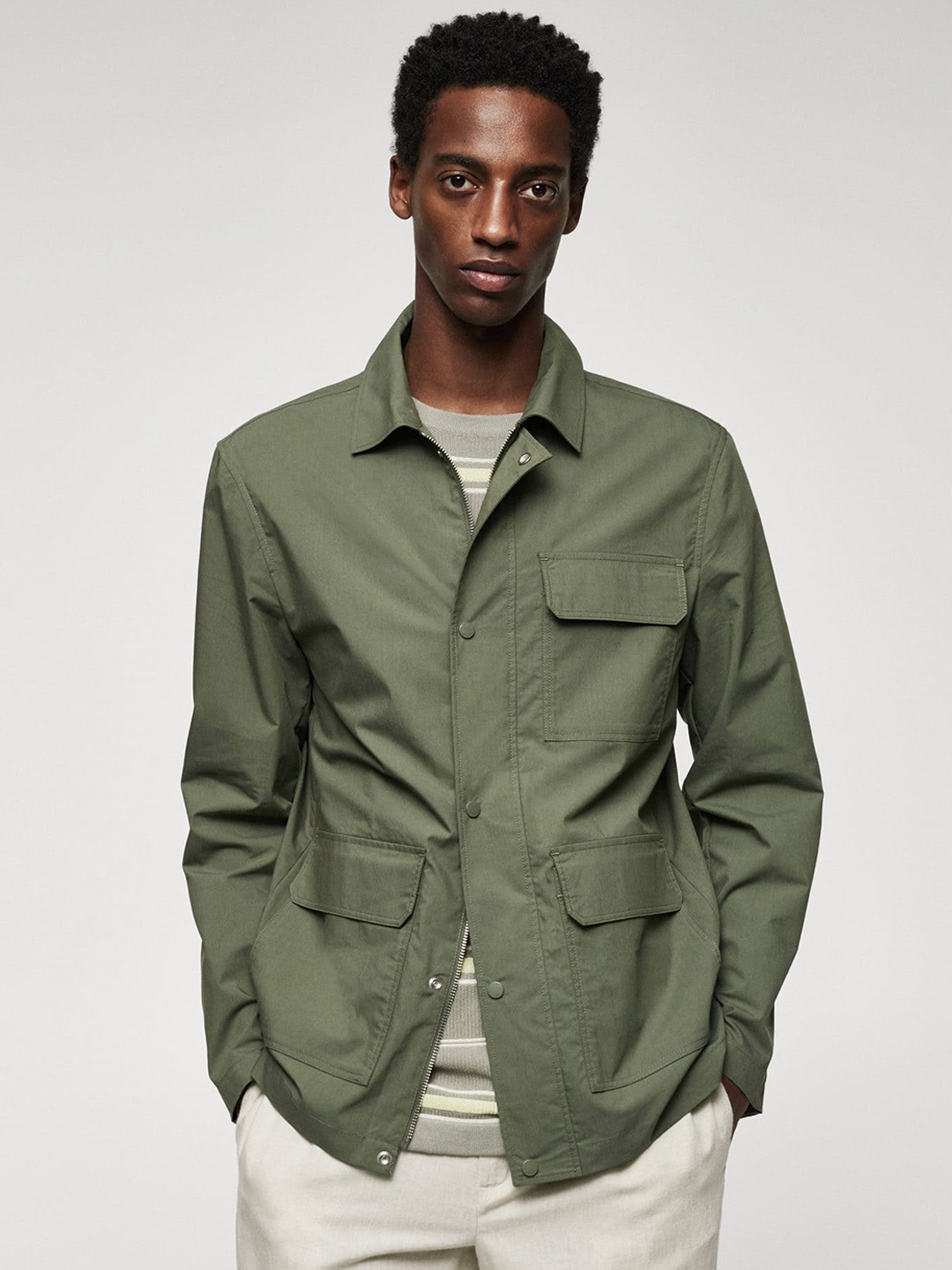 

MANGO MAN Men No Tailored Jacket, Green