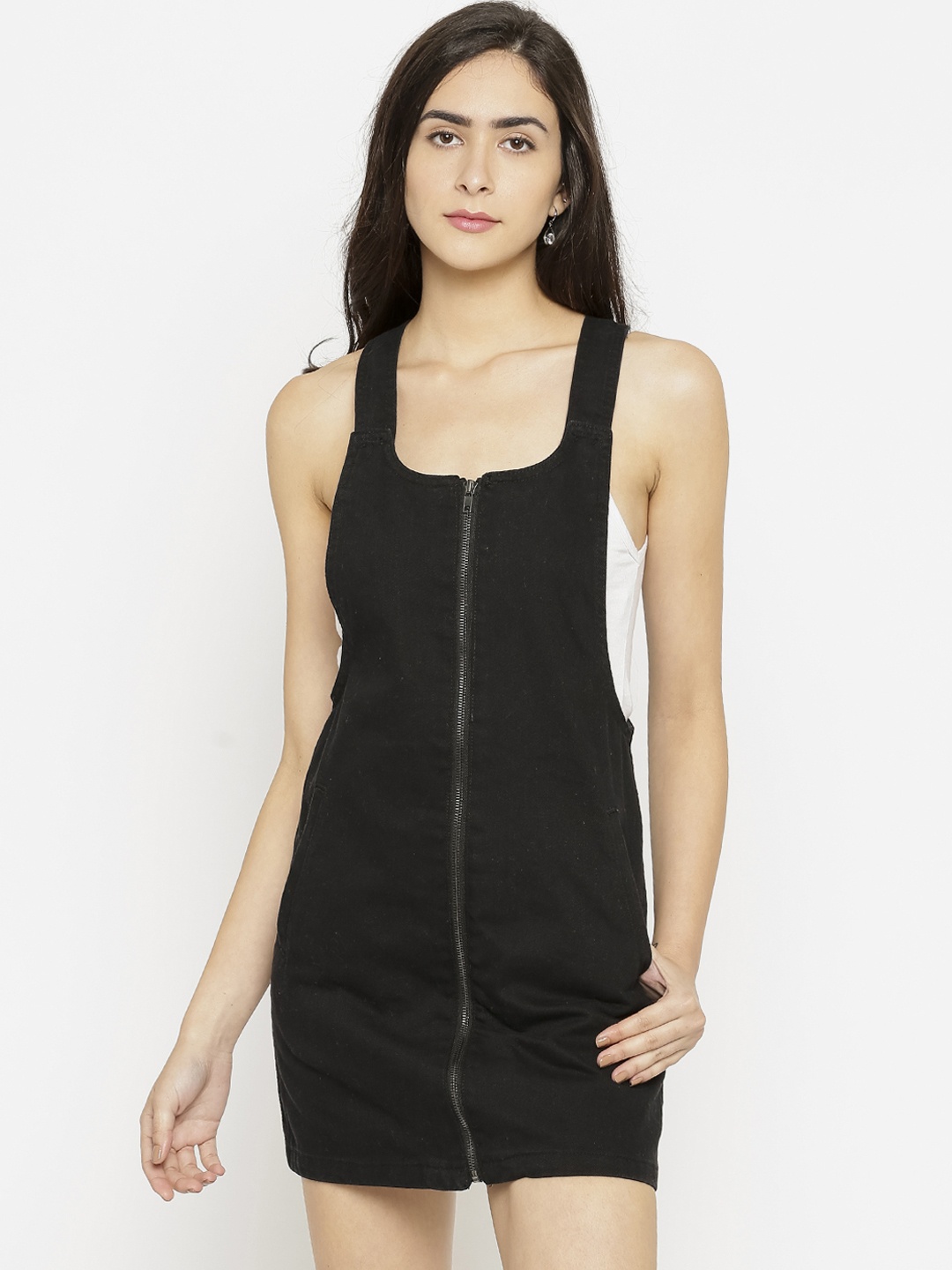 

FOREVER 21 Women Black Solid A-Line Dress