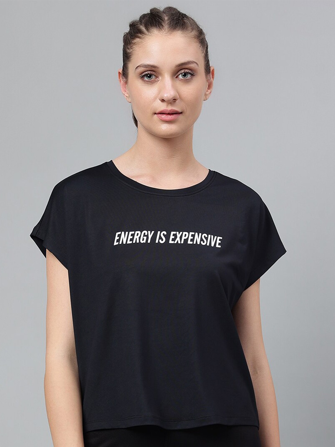 

MKH Typography Printed Dri-FIT Relaxed Fit T-shirt, Black