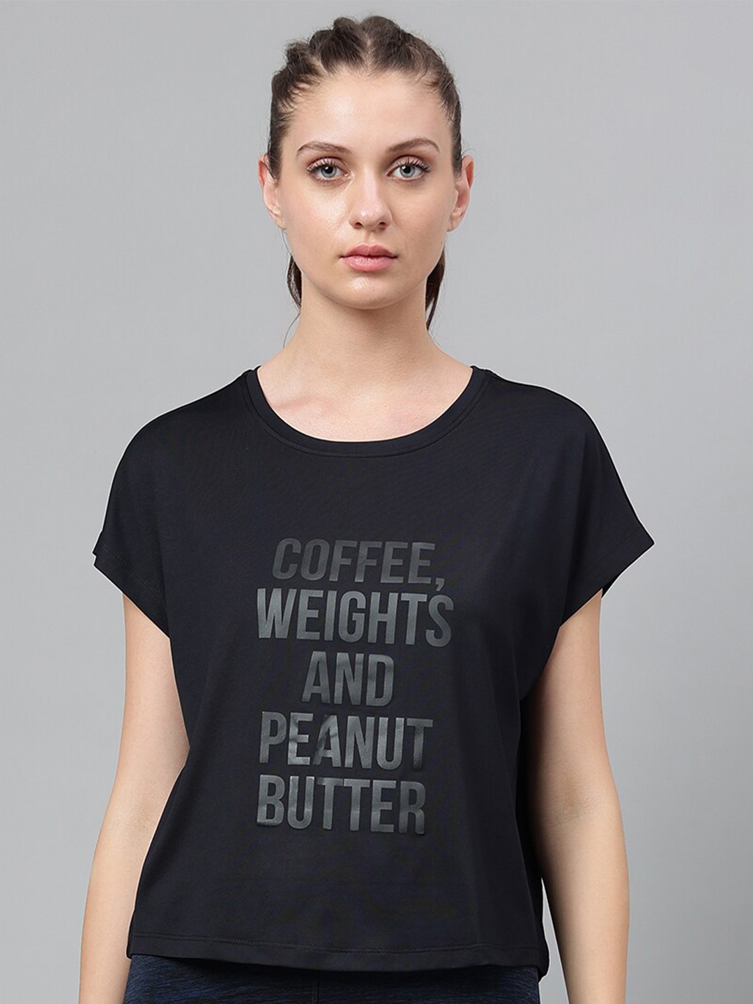 

MKH Typography Printed Dri-FIT Relaxed Fit T-shirt, Black