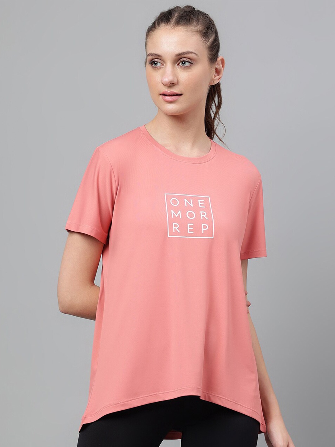 

MKH Typography Printed Dri-FIT Relaxed Fit T-shirt, Peach