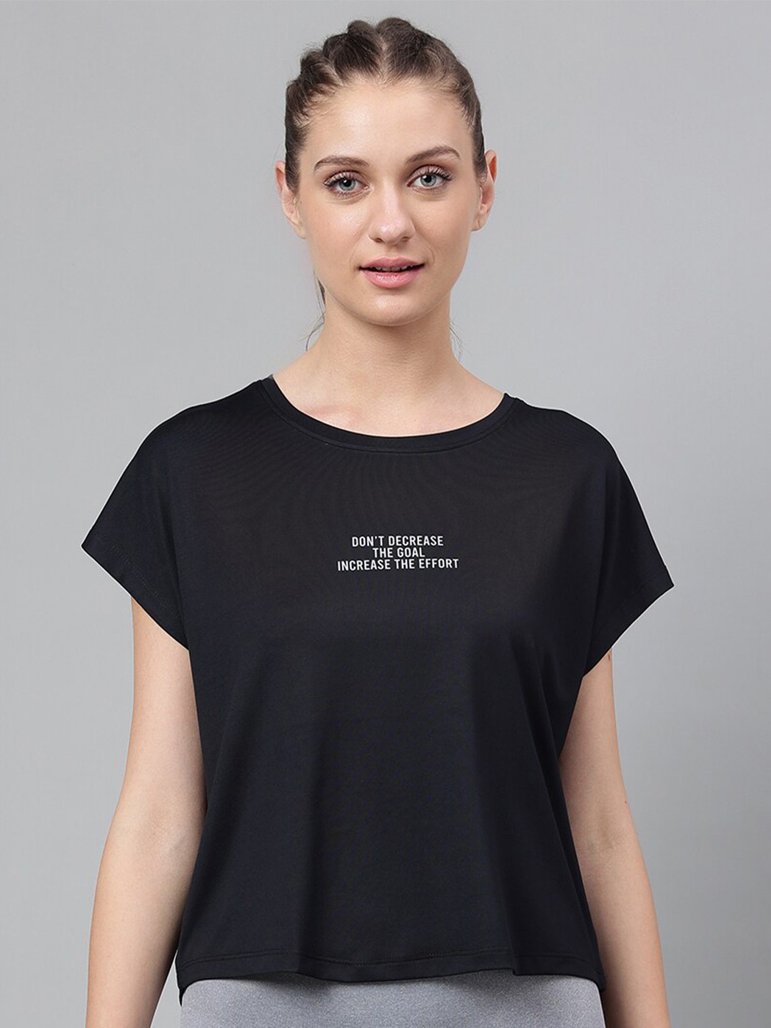 

MKH Typography Printed Dri-FIT Relaxed Fit T-shirt, Black