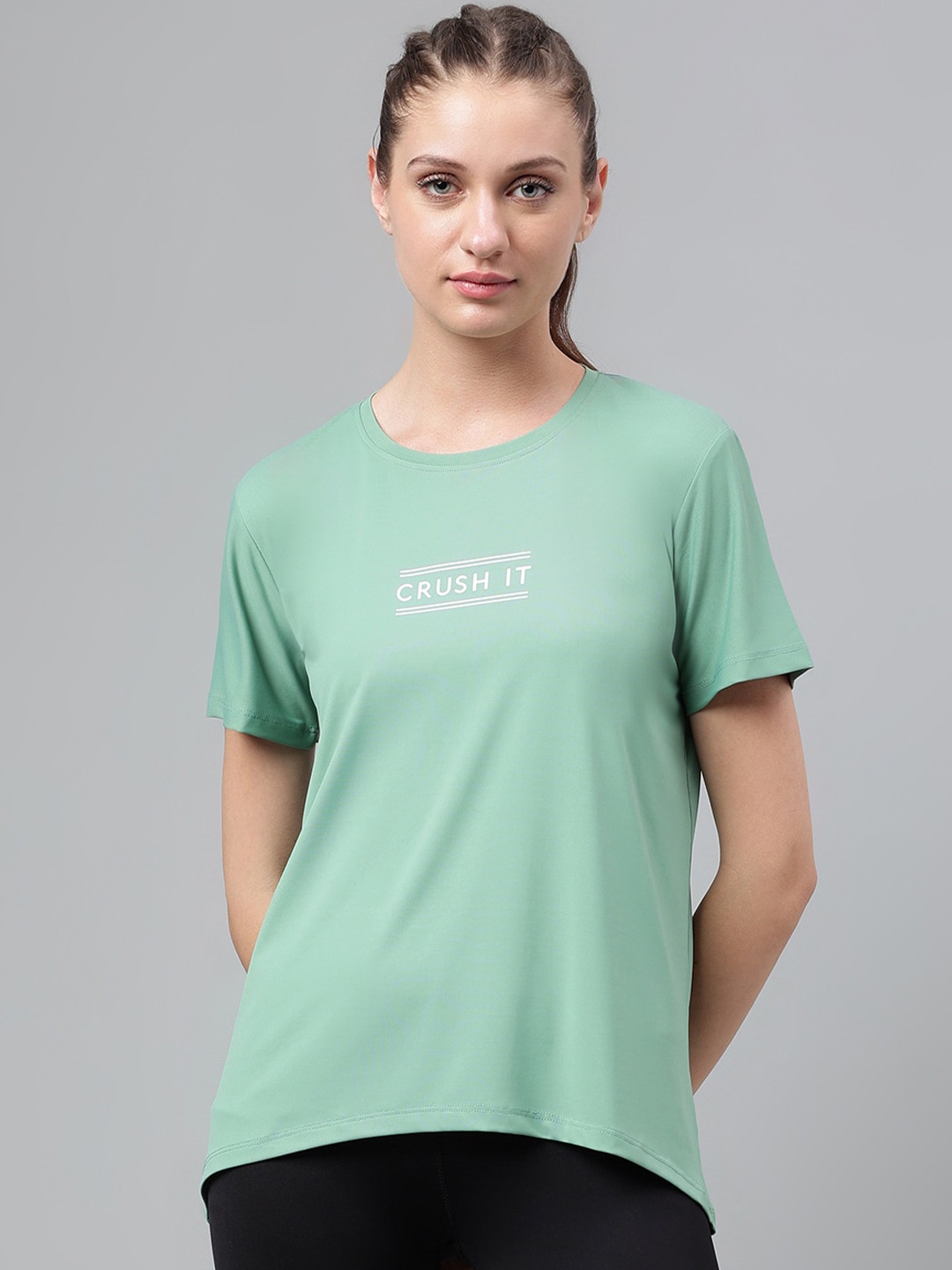 MKH Typography Printed Dri-FIT Relaxed Fit T-shirt, Green
