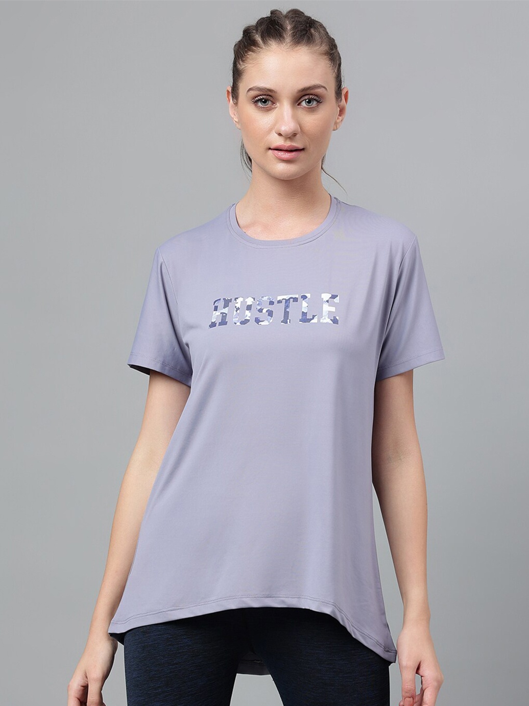 

MKH Typography Printed Dri-FIT Relaxed Fit T-shirt, Lavender