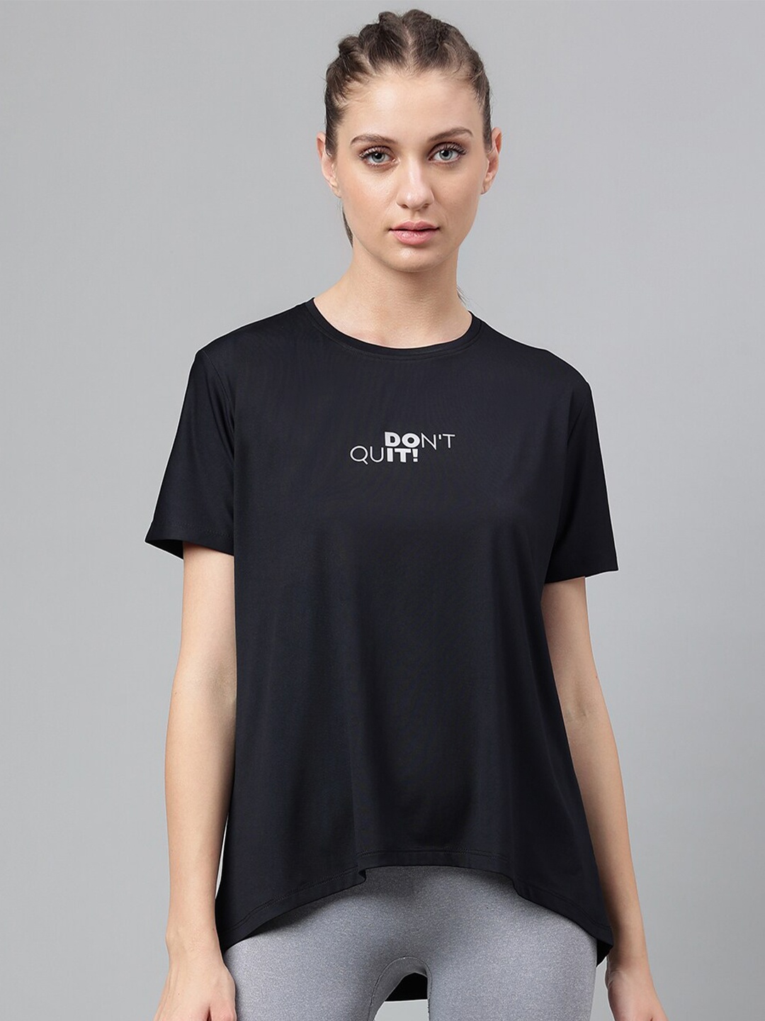 

MKH Typography Printed Dri-FIT Relaxed Fit T-shirt, Black