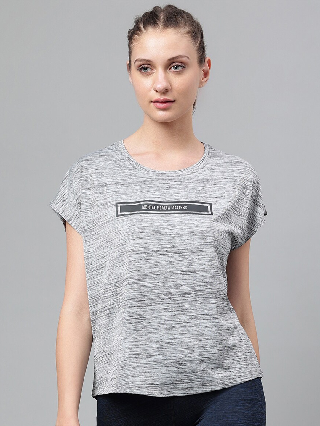 

MKH Dri-FIT Typography Printed Extended Sleeves Round Neck Sports T-shirt, Black