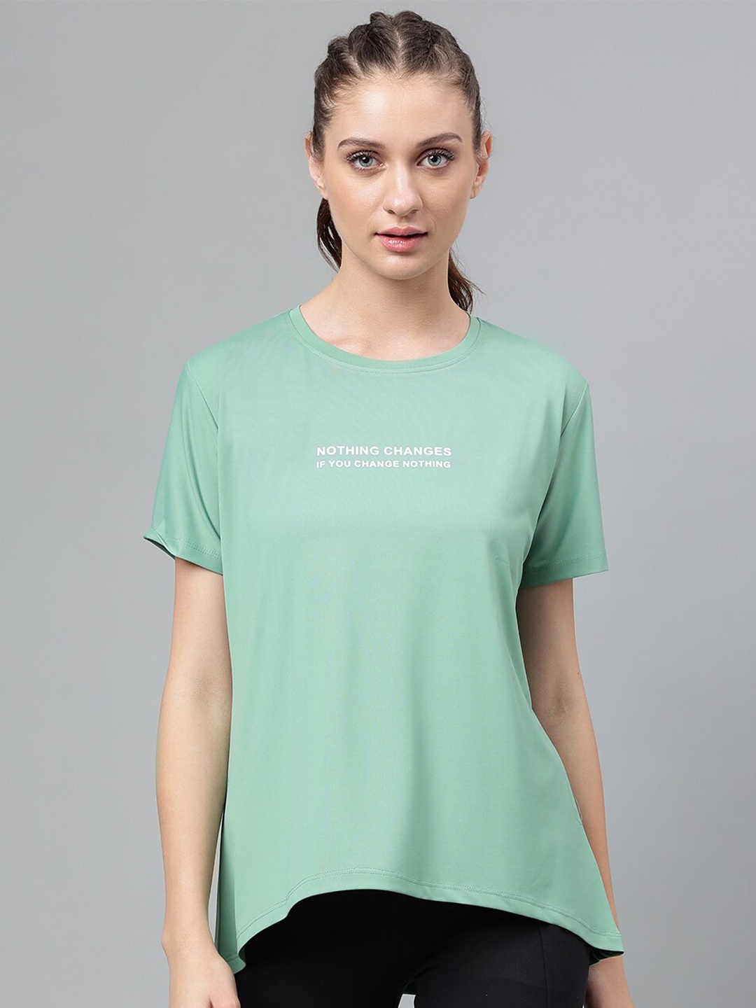 

MKH Typography Printed Dri-FIT Relaxed Fit T-shirt, Green