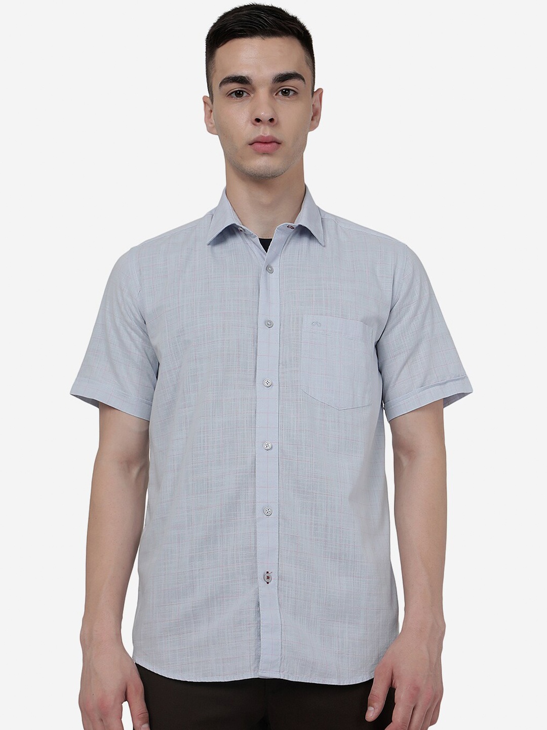 

JADE BLUE Slim Fit Opaque Checked Casual Pure Cotton Shirt