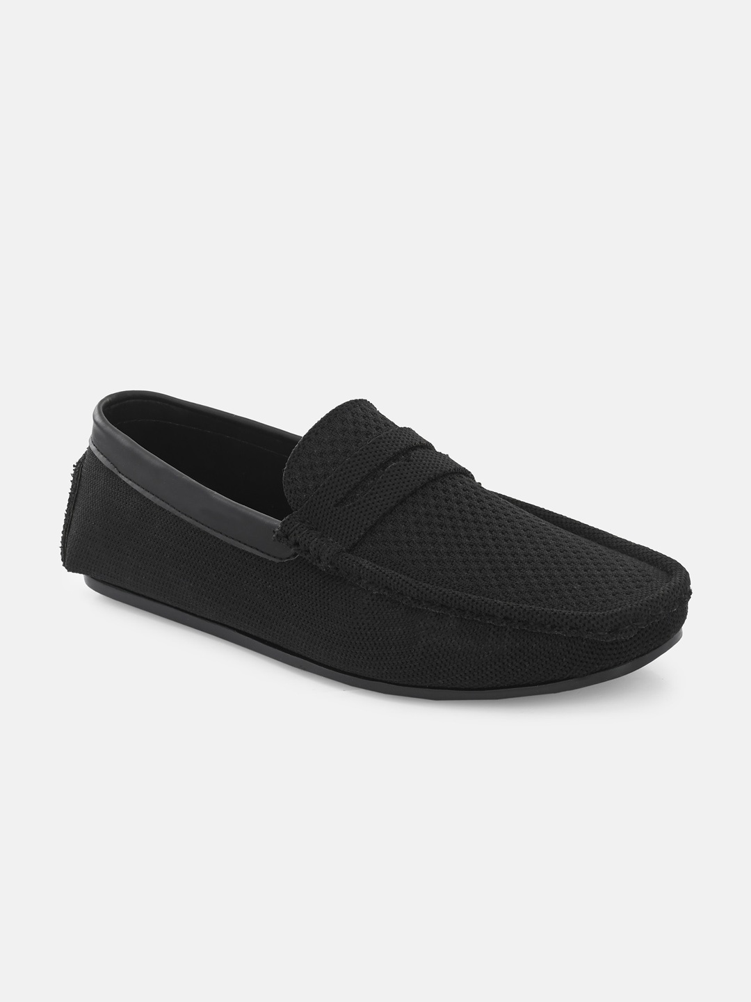 

Big Fox Men Woven Design Lightweight Loafers, Black