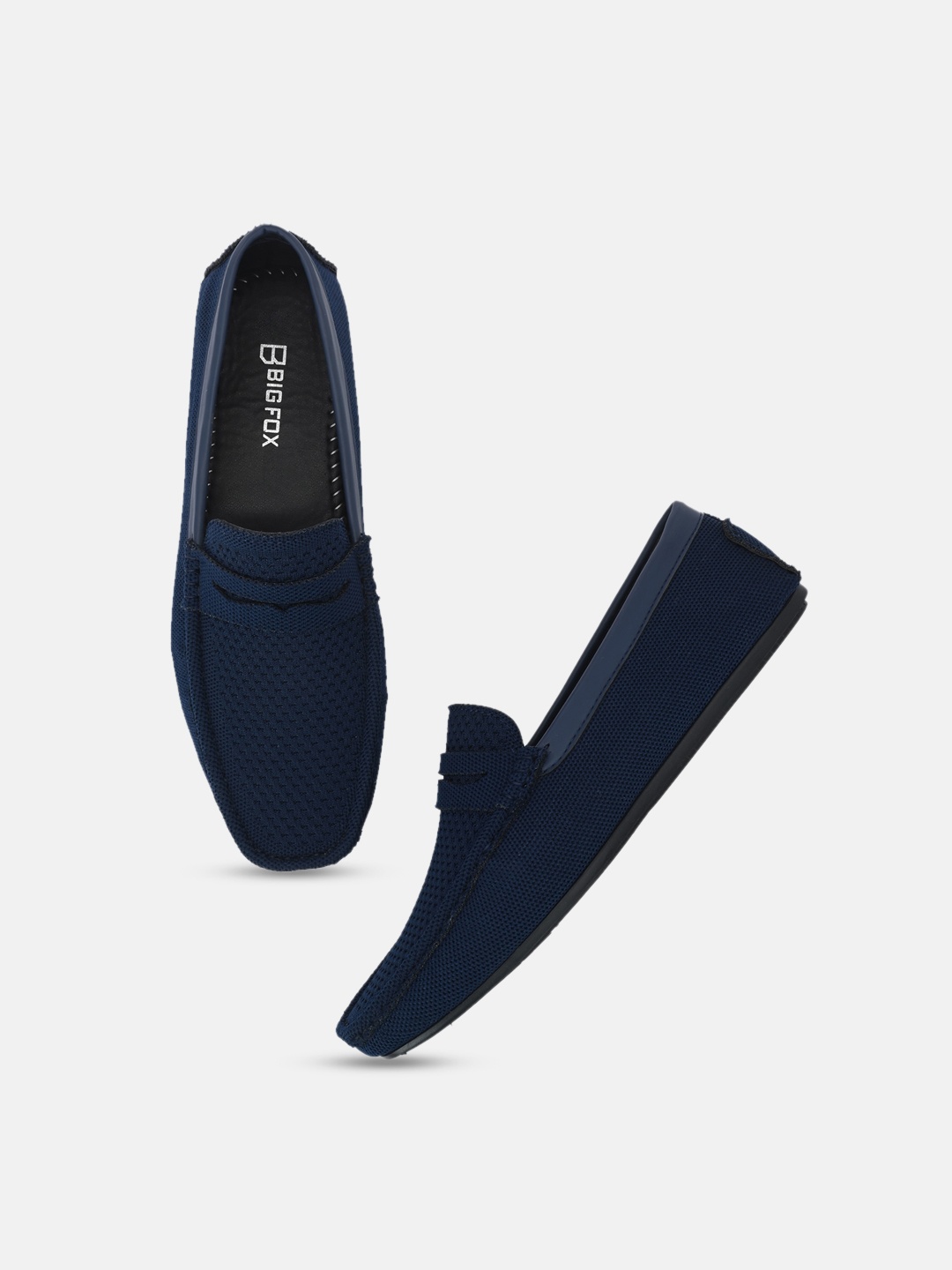 

Big Fox Men Woven Design Lightweight Loafers, Navy blue