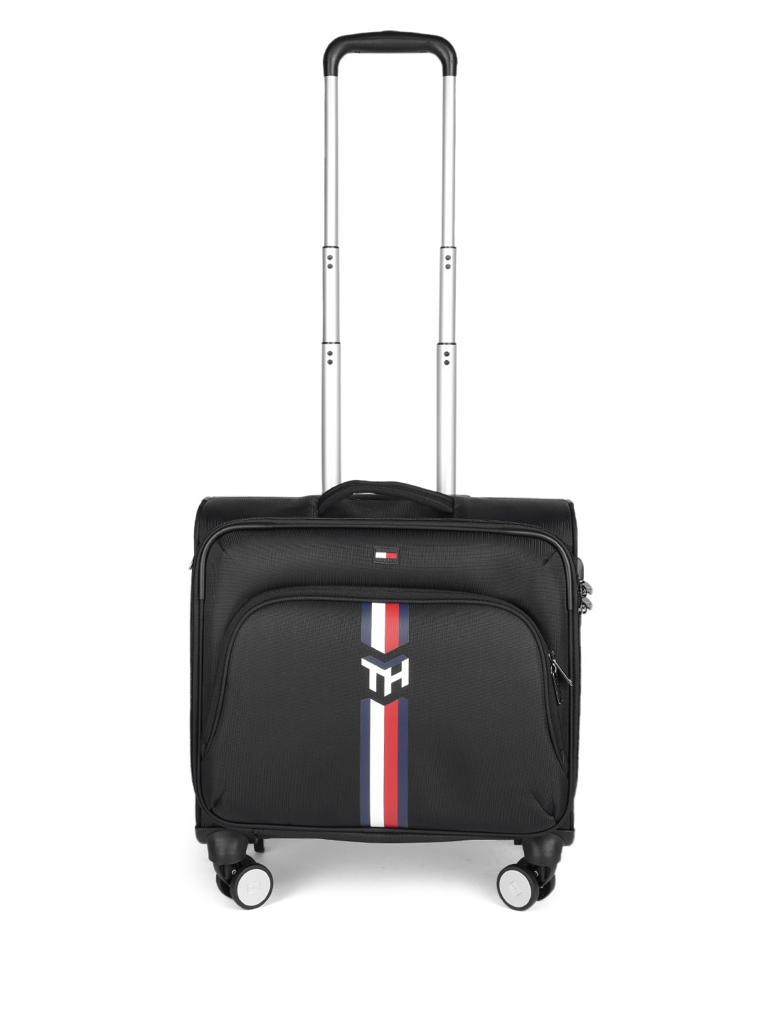 

Tommy Hilfiger Striped Cabin Trolley Bag - 29 L, Black