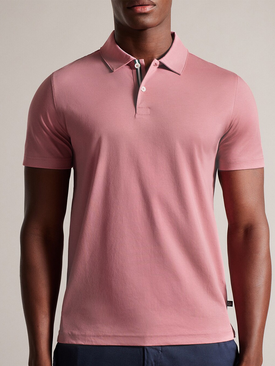 

Ted Baker Polo Collar Short Sleeves Cotton T-shirt, Peach