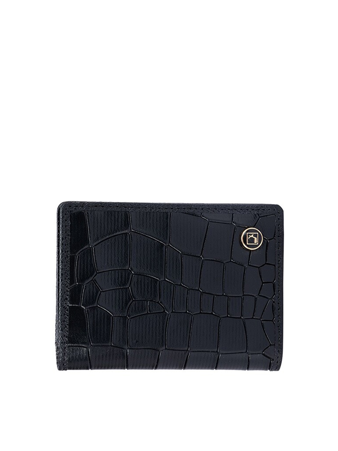 

Da Milano Textured Leather Card Holder, Black